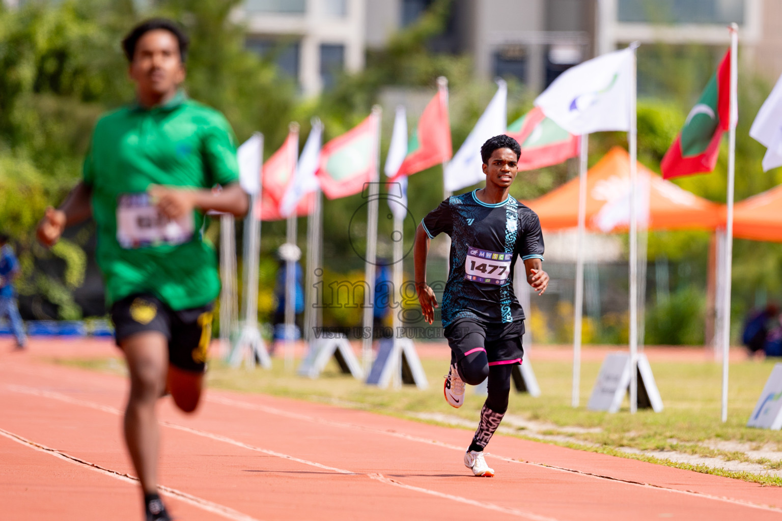 Day 3 of MWSC Interschool Athletics Championships 2024 held in Hulhumale Running Track, Hulhumale, Maldives on Monday, 11th November 2024. 
Photos by: Hassan Simah / Images.mv