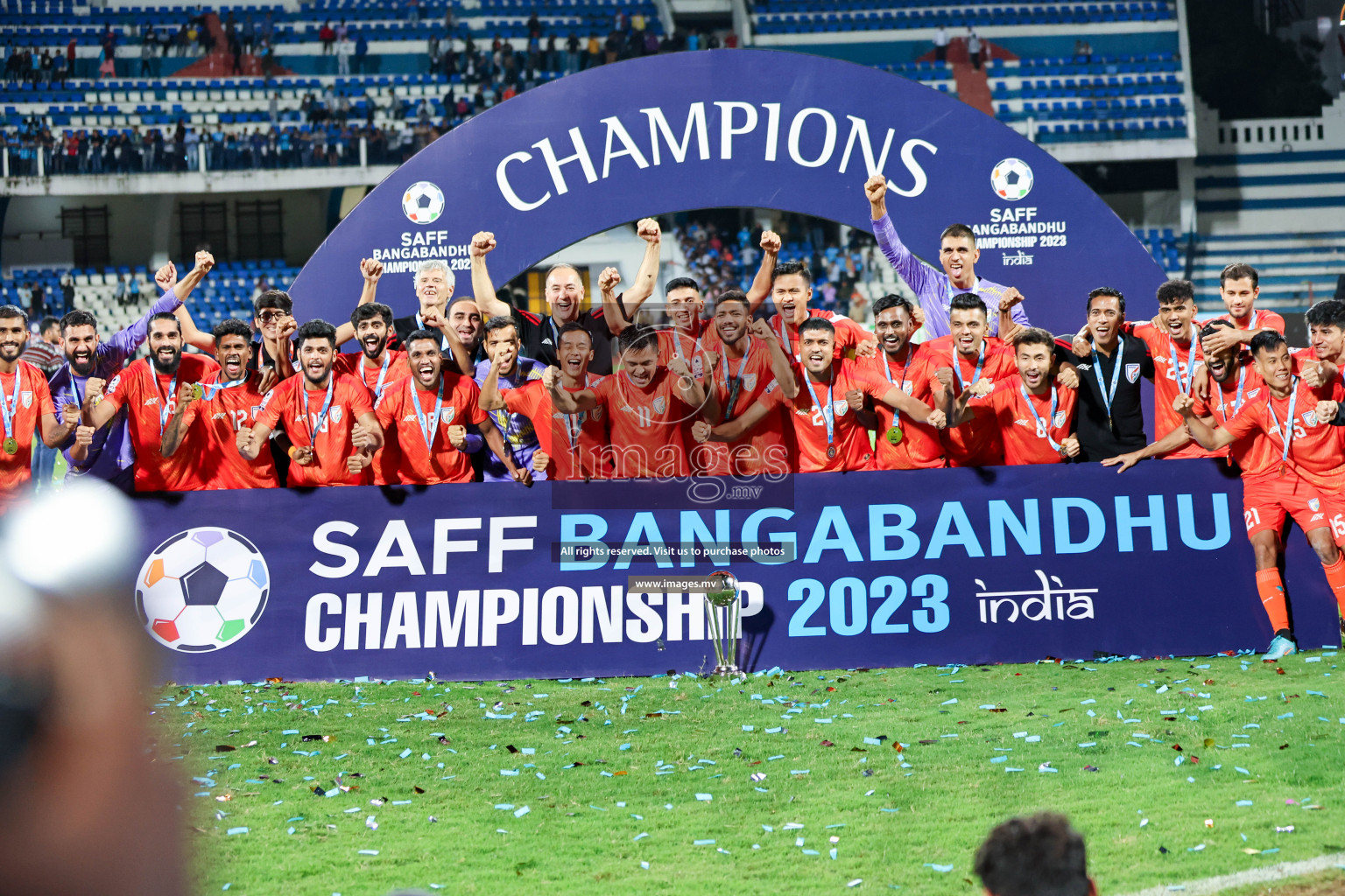 Kuwait vs India in the Final of SAFF Championship 2023 held in Sree Kanteerava Stadium, Bengaluru, India, on Tuesday, 4th July 2023. Photos: Nausham Waheed / images.mv