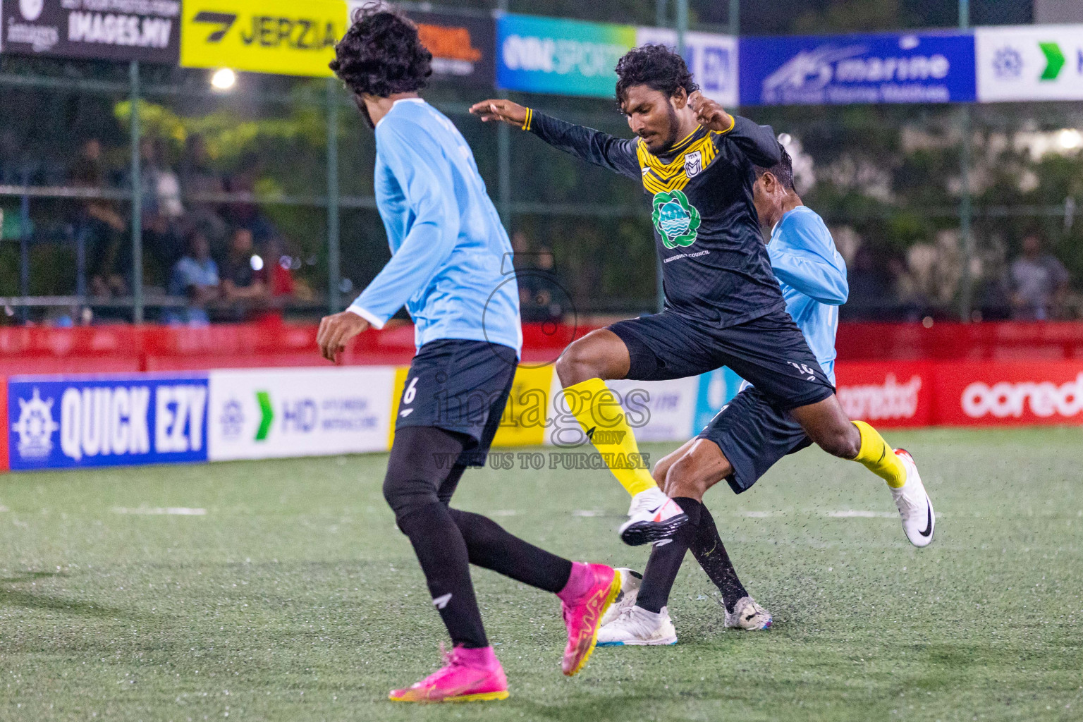 F Magoodhoo vs F Feeali in Day 17 of Golden Futsal Challenge 2024 was held on Wednesday, 31st January 2024, in Hulhumale', Maldives Photos: Hassan Simah / images.mv