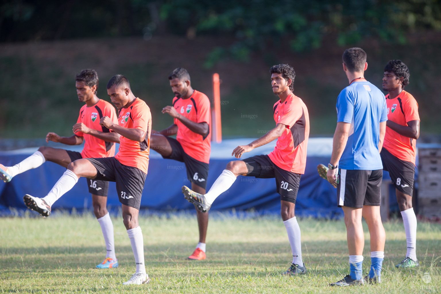 Maldives held their last practice session ahead of the semifinal match against India in SAFF Suzuki Cup in Thiruvananthapuram, India, Wednesday, December. 30, 2015.  (Images.mv Photo/ Mohamed Ahsan).
