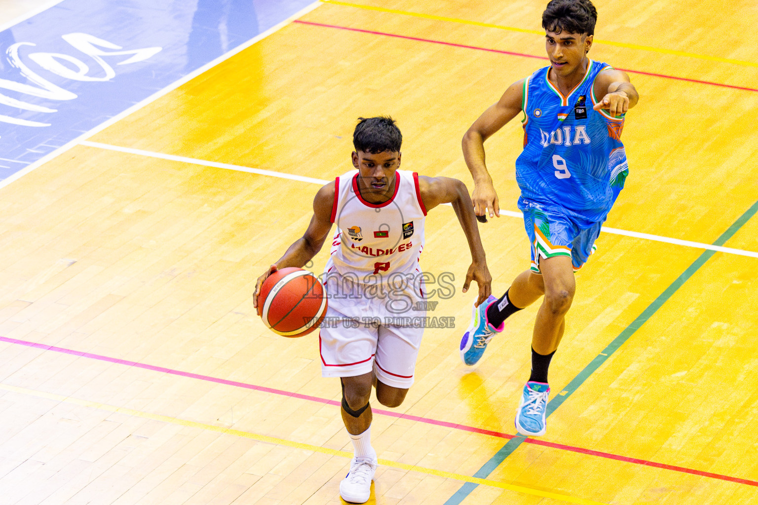 Maldives vs India in Day 2 of Under 16 Asian Cup SABA Qualifiers 2025 was held in Social Center, Male', Maldives on Friday, 13th June 2025. Photos: Nausham Waheed / images.mv