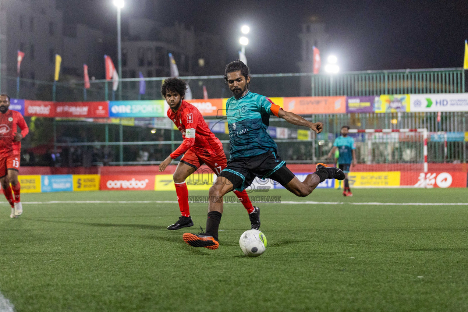 AA Feridhoo vs AA Bodufolhudhoo in Day 15 of Golden Futsal Challenge 2024 was held on Monday, 29th January 2024, in Hulhumale', Maldives Photos: Nausham Waheed / images.mv