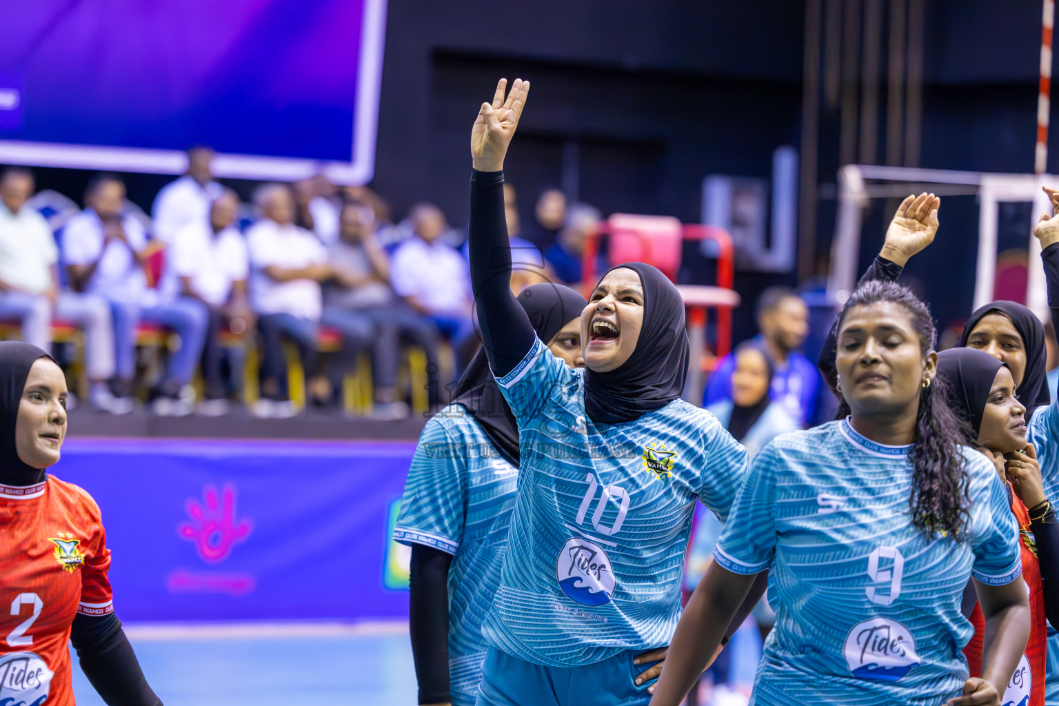 Club WAMCO vs Police Club in the final of National Volleyball Championship 2024 (women's division) was held in Social Center Indoor Hall on Thursday, 24th October 2024. 
Photos: Ismail Thoriq / images.mv