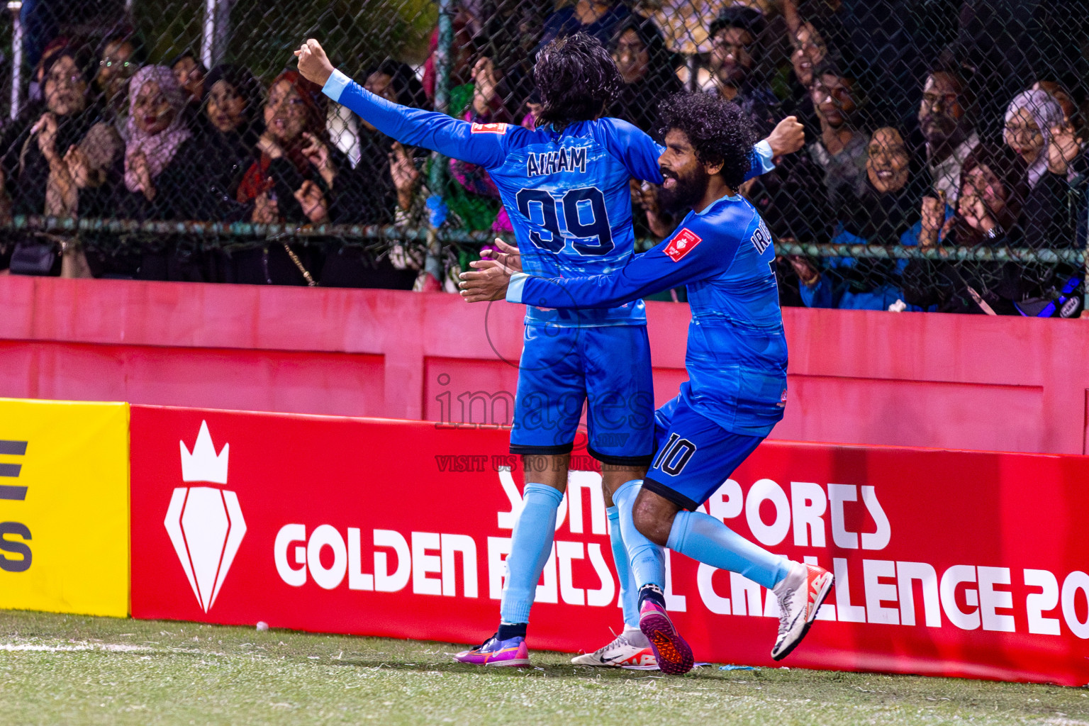 N Miladhoo vs N Maafaru in Day 6 of Golden Futsal Challenge 2024 was held on Saturday, 20th January 2024, in Hulhumale', Maldives Photos: Hassan Simah / images.mv