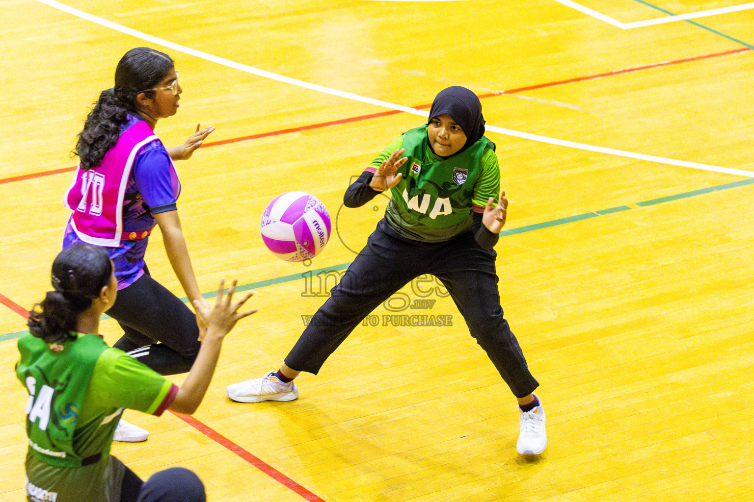 Fiontti Sports Club vs N Sports Academy A U15 Finals of 3rd Netball Junior Championship, held at Social Center on Saturday, 25th January 2025 . Photos: Nausham Waheed / images.mv