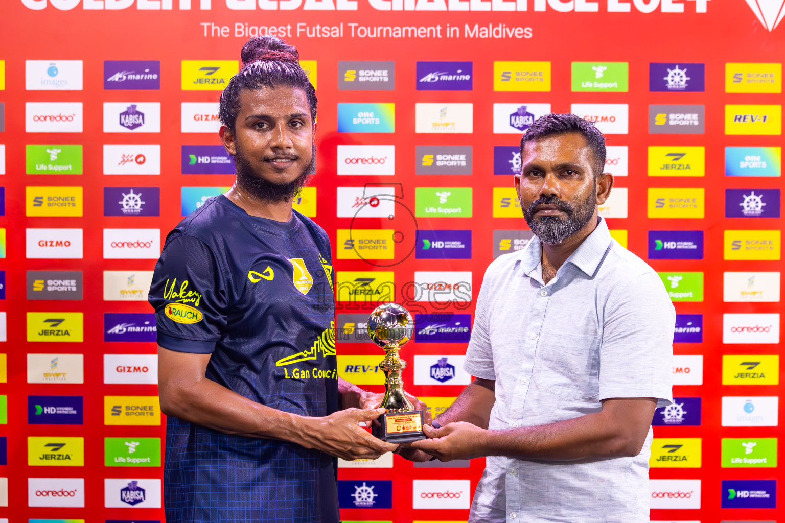 L Maabaidhoo vs L Gan in Day 16 of Golden Futsal Challenge 2024 was held on Tuesday, 30th January 2024, in Hulhumale', Maldives Photos: Ismail Thoriq / images.mv