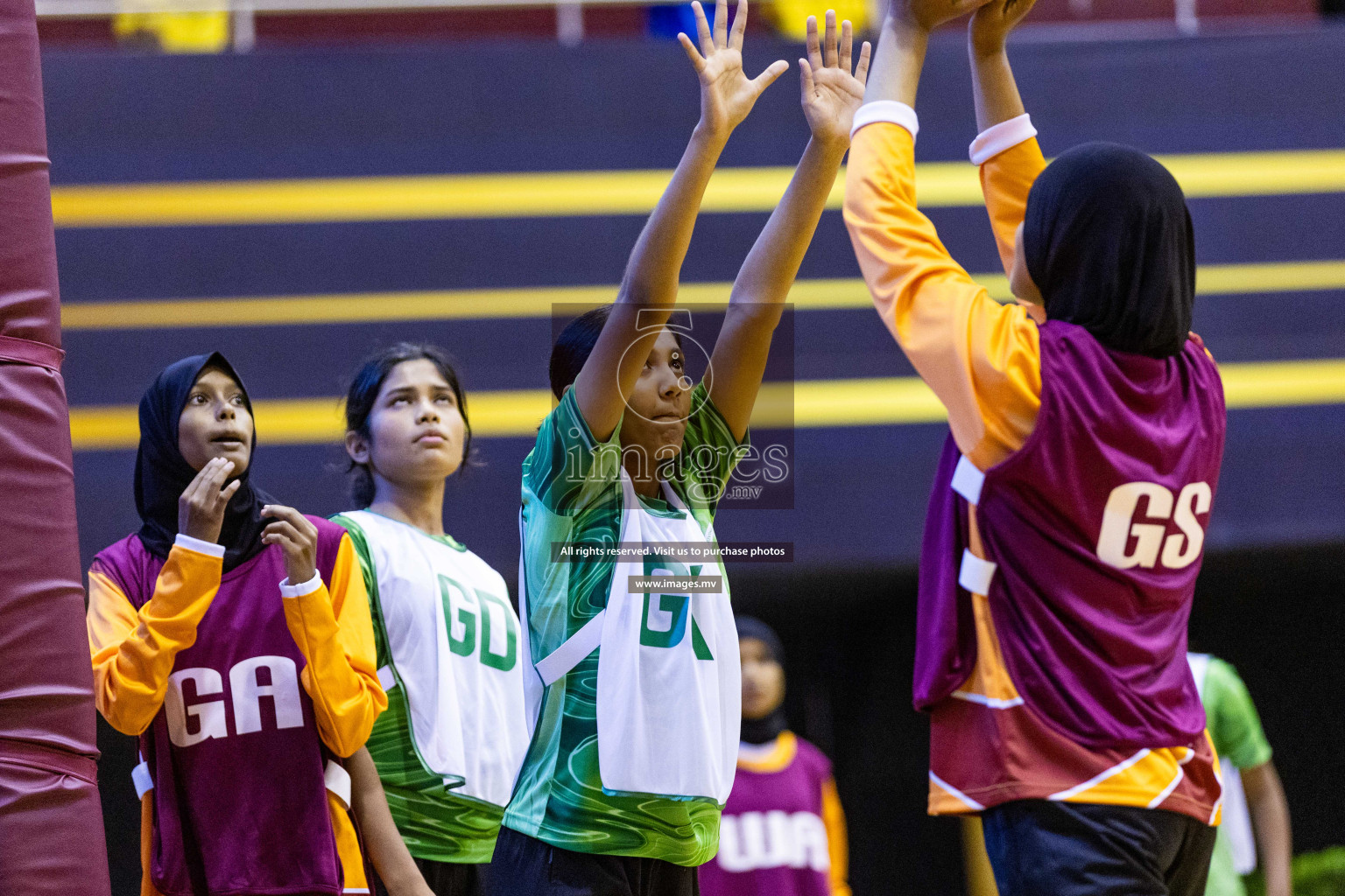 Day3 of 24th Interschool Netball Tournament 2023 was held in Social Center, Male', Maldives on 29th October 2023. Photos: Nausham Waheed, Mohamed Mahfooz Moosa / images.mv