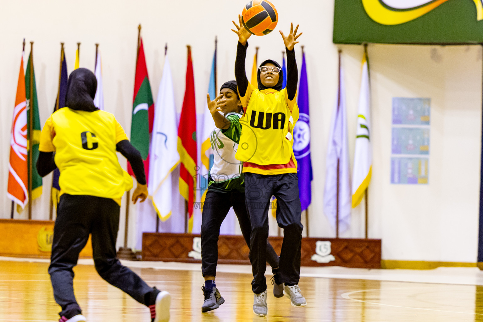 Day 8 of 25th Inter-School Netball Tournament was held in Social Center at Male', Maldives on Sunday, 18th August 2024. Photos: Nausham Waheed / images.mv