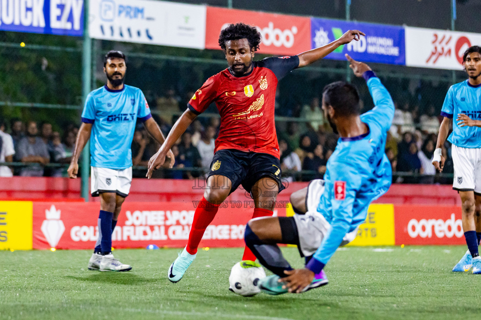 L Gan vs L Maamendhoo in Day 24 of Golden Futsal Challenge 2024 was held on Wednesday  , 7th February 2024 in Hulhumale', Maldives Photos: Nausham Waheed / images.mv