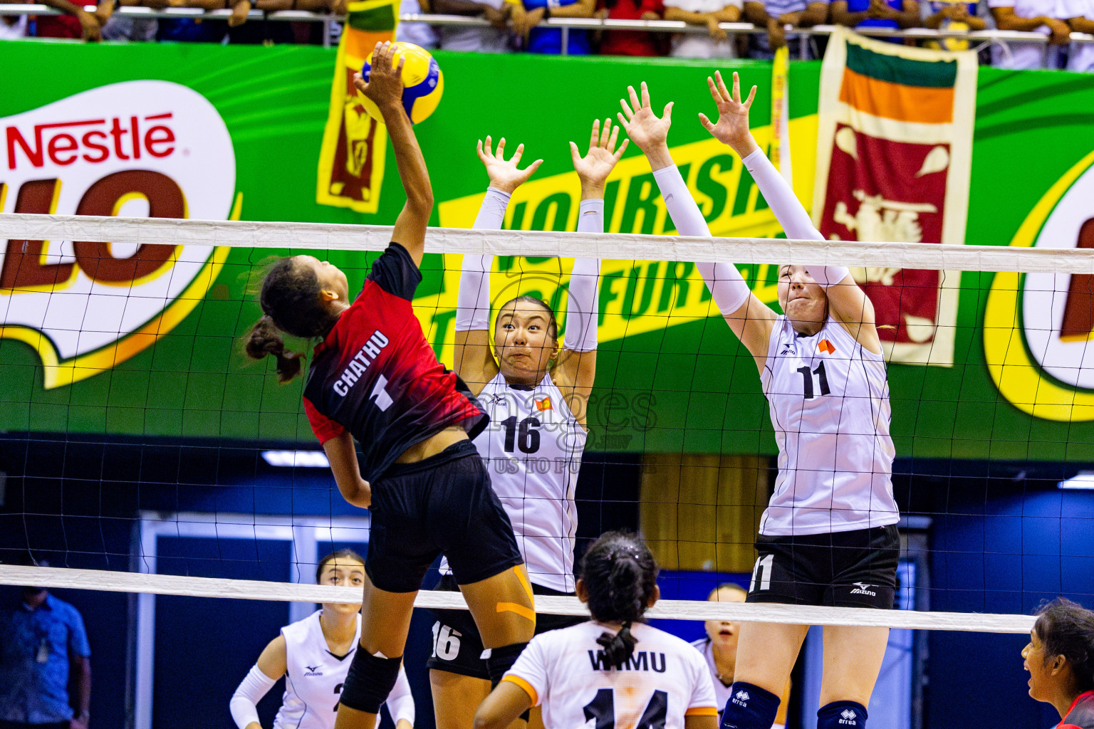 Kyrgyzstan vs Sri Lanka in Final of CAVA U20 Woman's Volleyball Championship 2024 was held in Social Center, Male', Maldives on 23rd July 2024. Photos: Nausham Waheed / images.mv