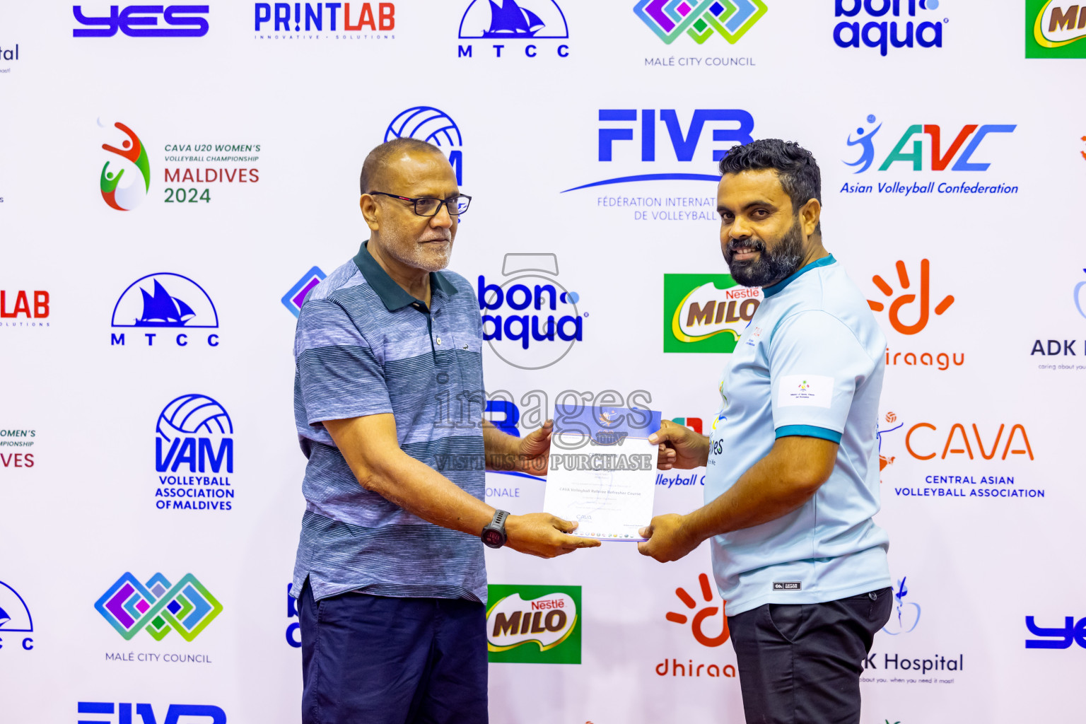 Sri Lanka vs Maldives in Semi Final of CAVA U20 Woman's Volleyball Championship 2024 was held in Social Center, Male', Maldives on 22nd July 2024. Photos: Nausham Waheed / images.mv