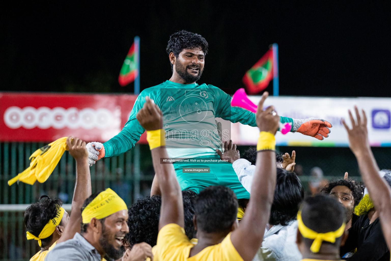 RRC Vs Team Fenaka in the Semi Finals of Club Maldives 2021 held in Hulhumale, Maldives on 15 December 2021. Photos: Shuu Abdul Sattar / images.mv