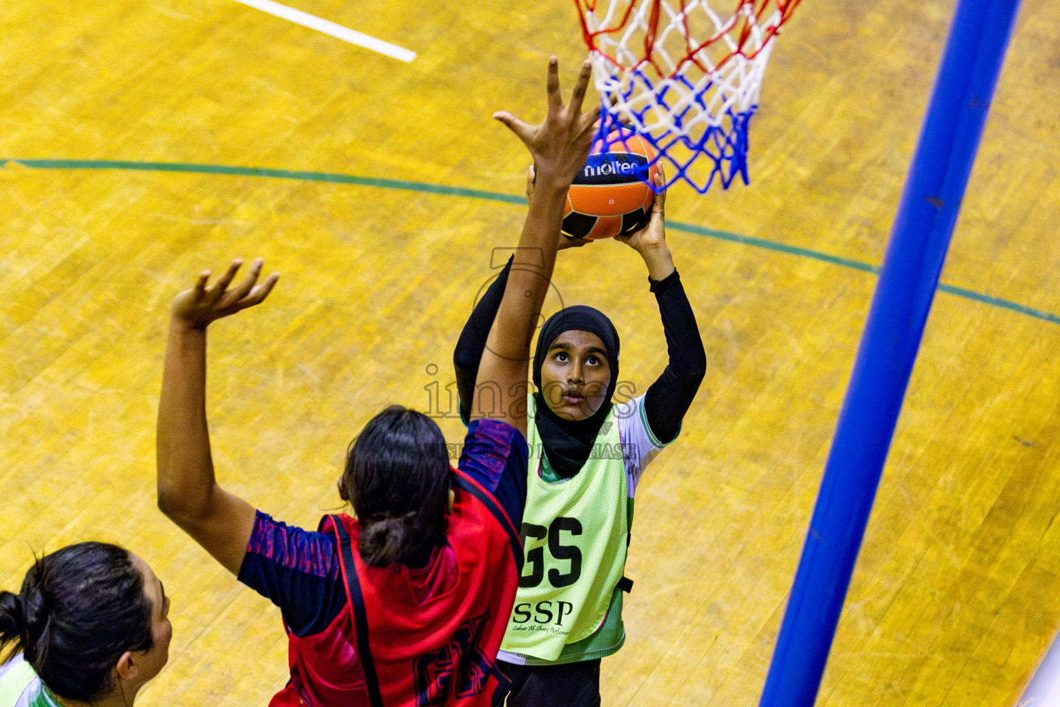 Club Green Street vs Club Matrix in Day 5 of 21st National Netball Tournament was held in Social Canter at Male', Maldives on Monday, 20th May 2024. Photos: Nausham Waheed / images.mv