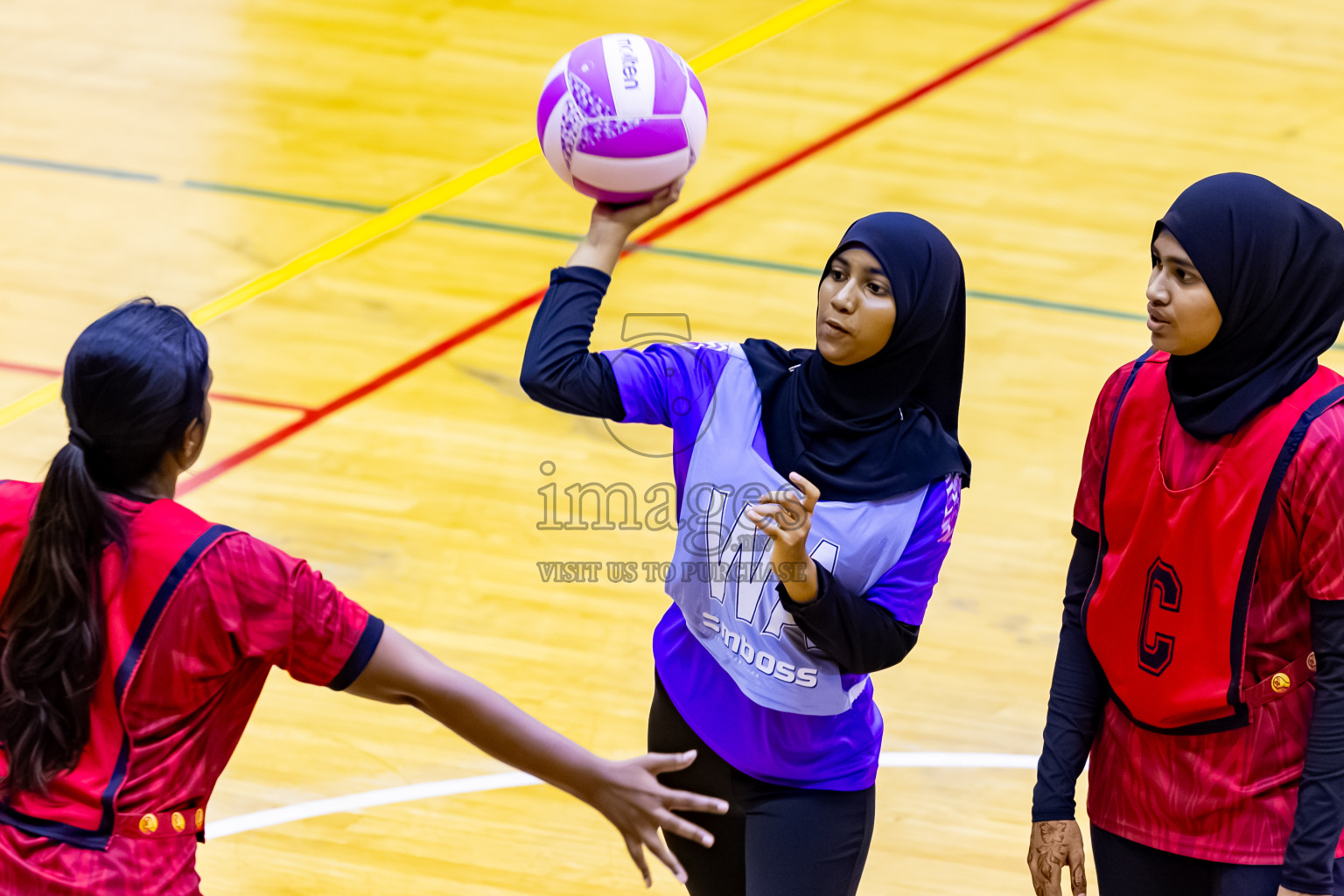 C Matrix vs Invicto SC in Day 4 of 24th Milo Netball Association Championship held in Social Center at Male', Maldives on Thursday, 4th September 2025. Photos: Nausham Waheed / images.mv