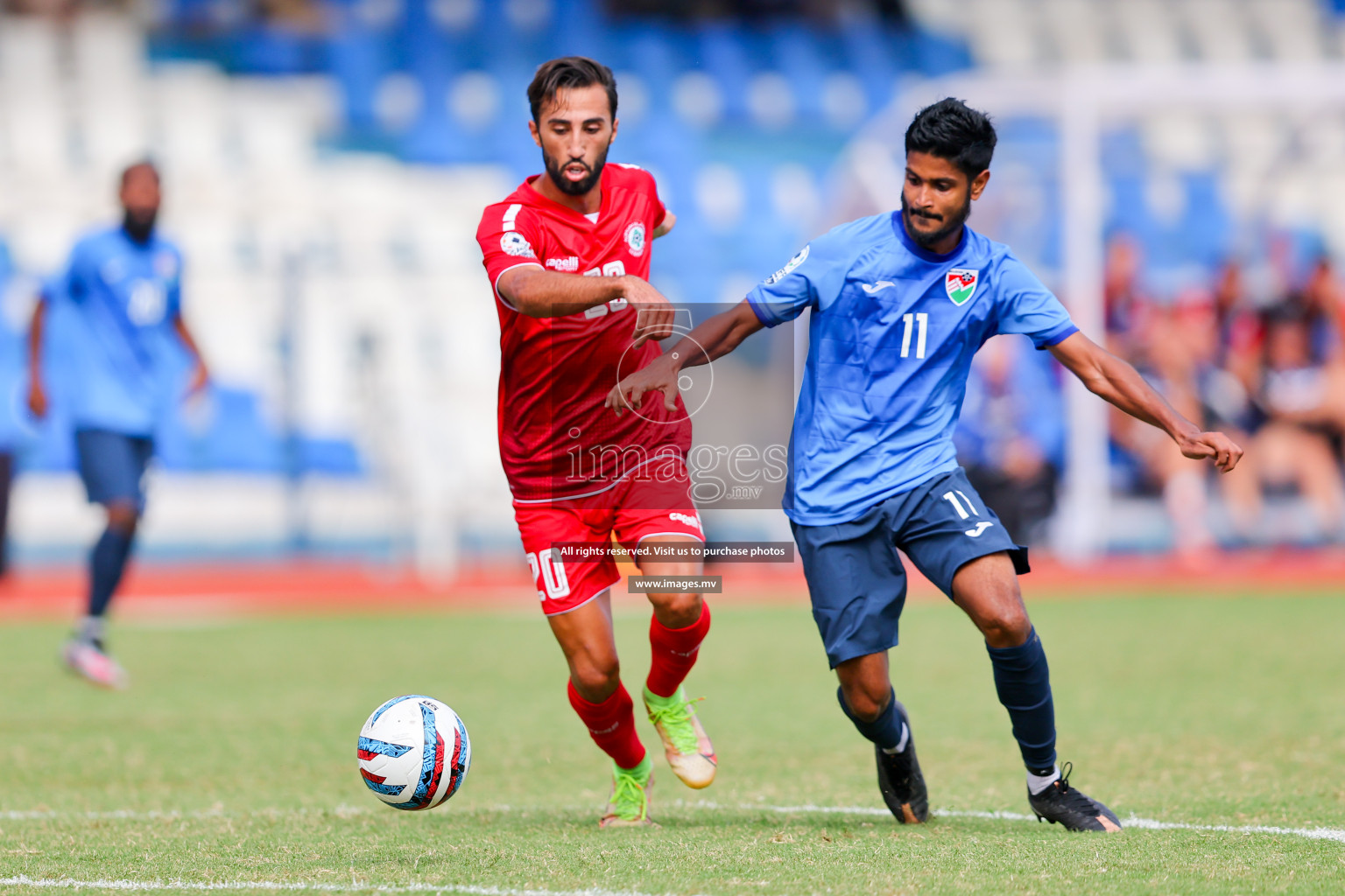 Lebanon vs Maldives in SAFF Championship 2023 held in Sree Kanteerava Stadium, Bengaluru, India, on Tuesday, 28th June 2023. Photos: Nausham Waheed, Hassan Simah / images.mv