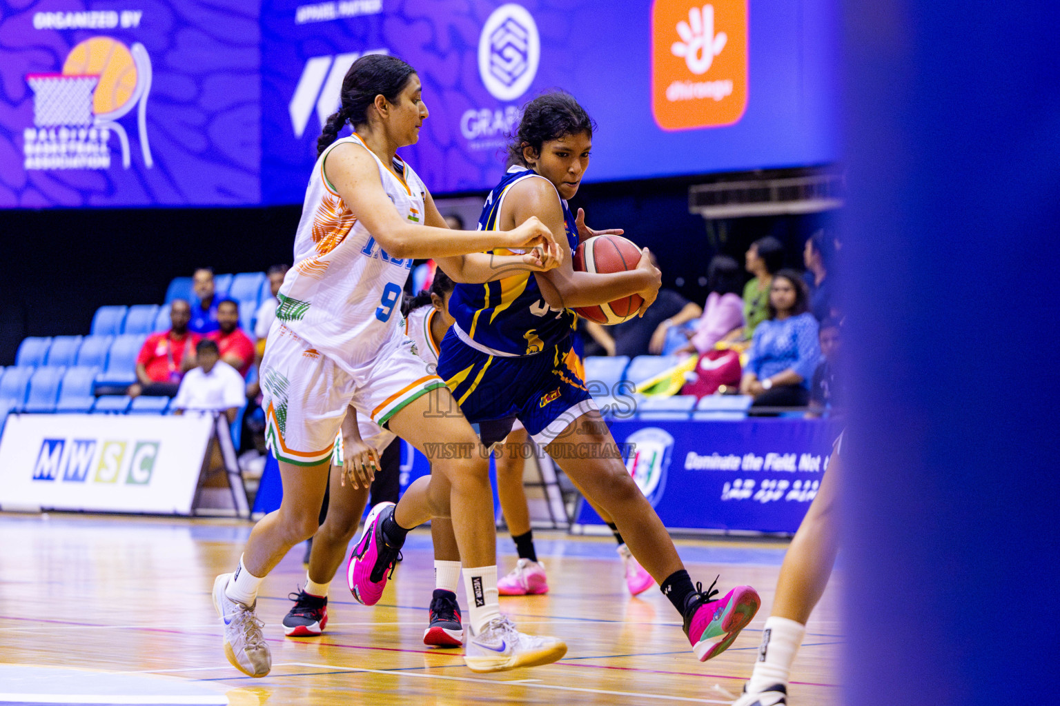 India vs SriLanka in Day 1 of Under 16 Woman's Asian Cup SABA Qualifiers 2025 was held in Social Center, Male', Maldives on 12th June 2025. Photos: Nausham Waheed / images.mv