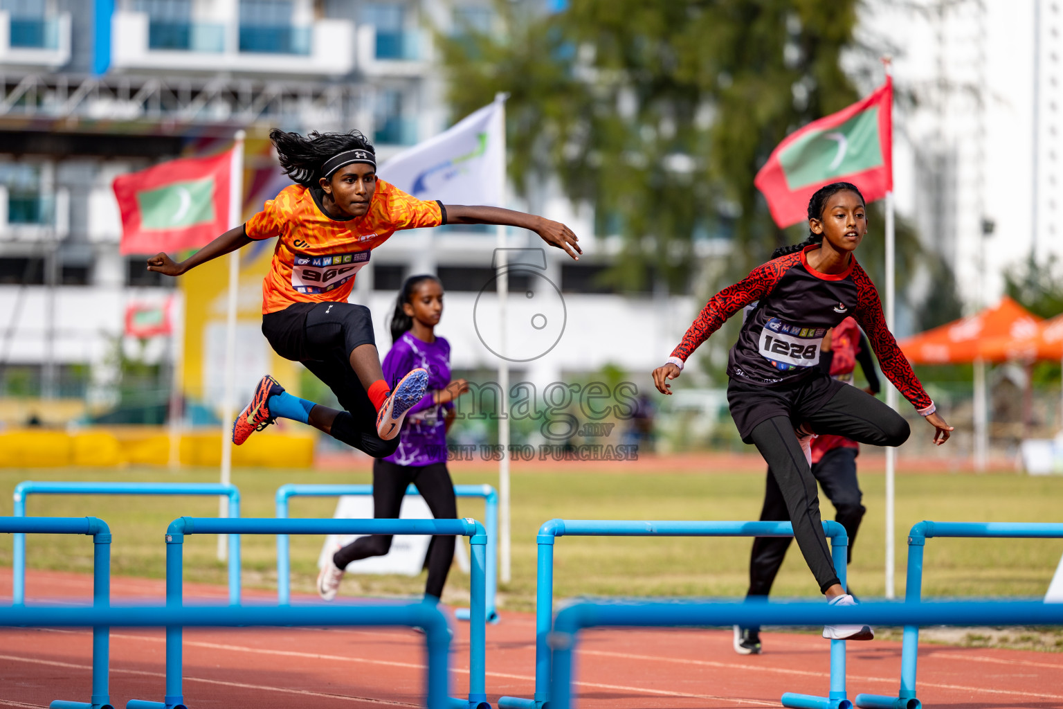 Day 2 of MWSC Interschool Athletics Championships 2024 held in Hulhumale Running Track, Hulhumale, Maldives on Sunday, 10th November 2024. 
Photos by: Hassan Simah / Images.mv