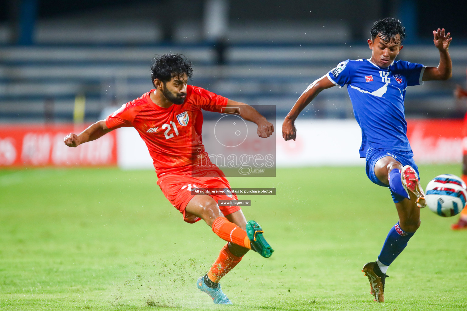 Nepal vs India in SAFF Championship 2023 held in Sree Kanteerava Stadium, Bengaluru, India, on Saturday, 24th June 2023. Photos: Hassan Simah / images.mv