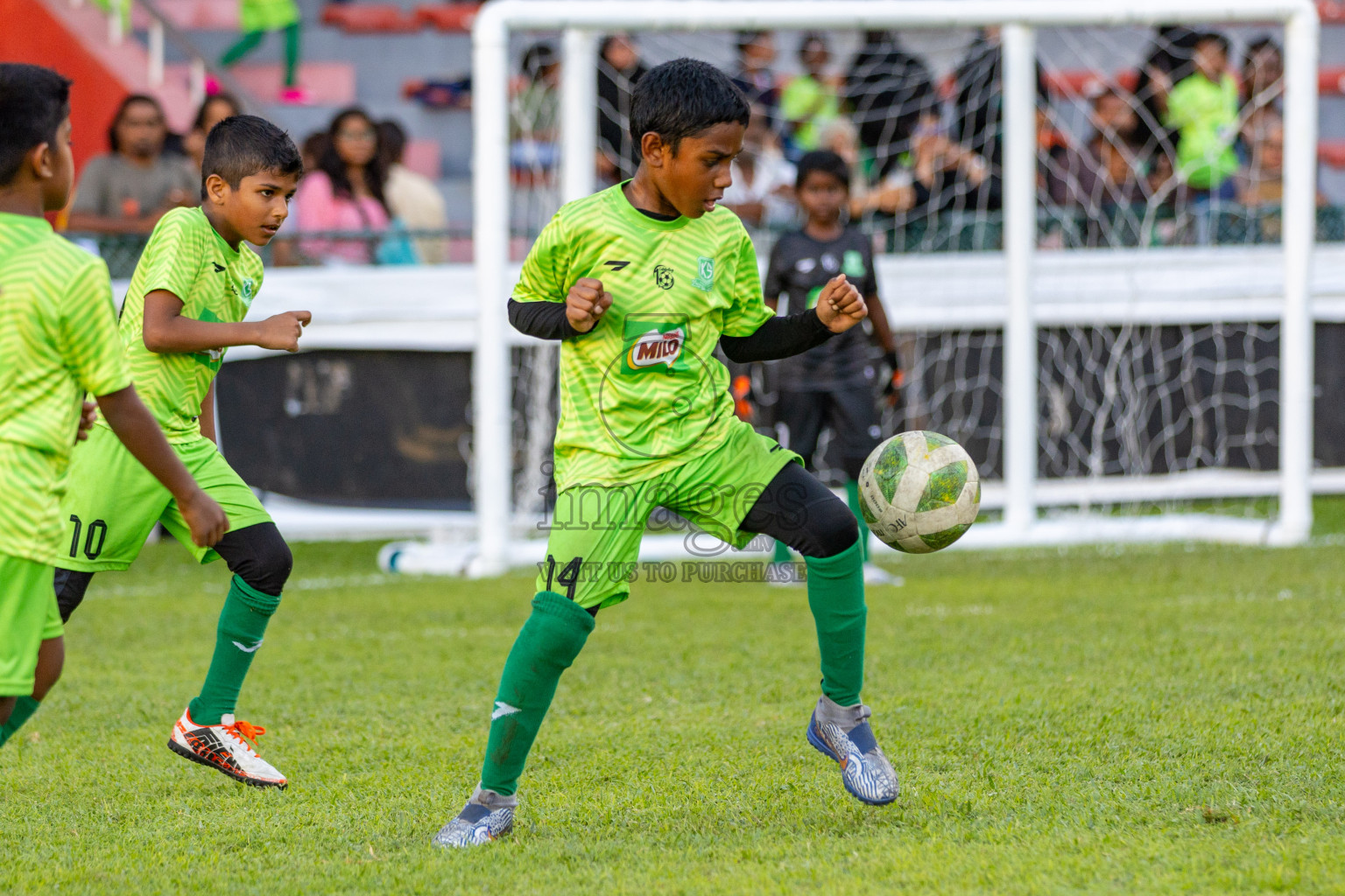 Day 1 of MILO Kids Football Fiesta was held at National Stadium in Male', Maldives on Friday, 23rd February 2024. Photos: Hassan Simah / images.mv