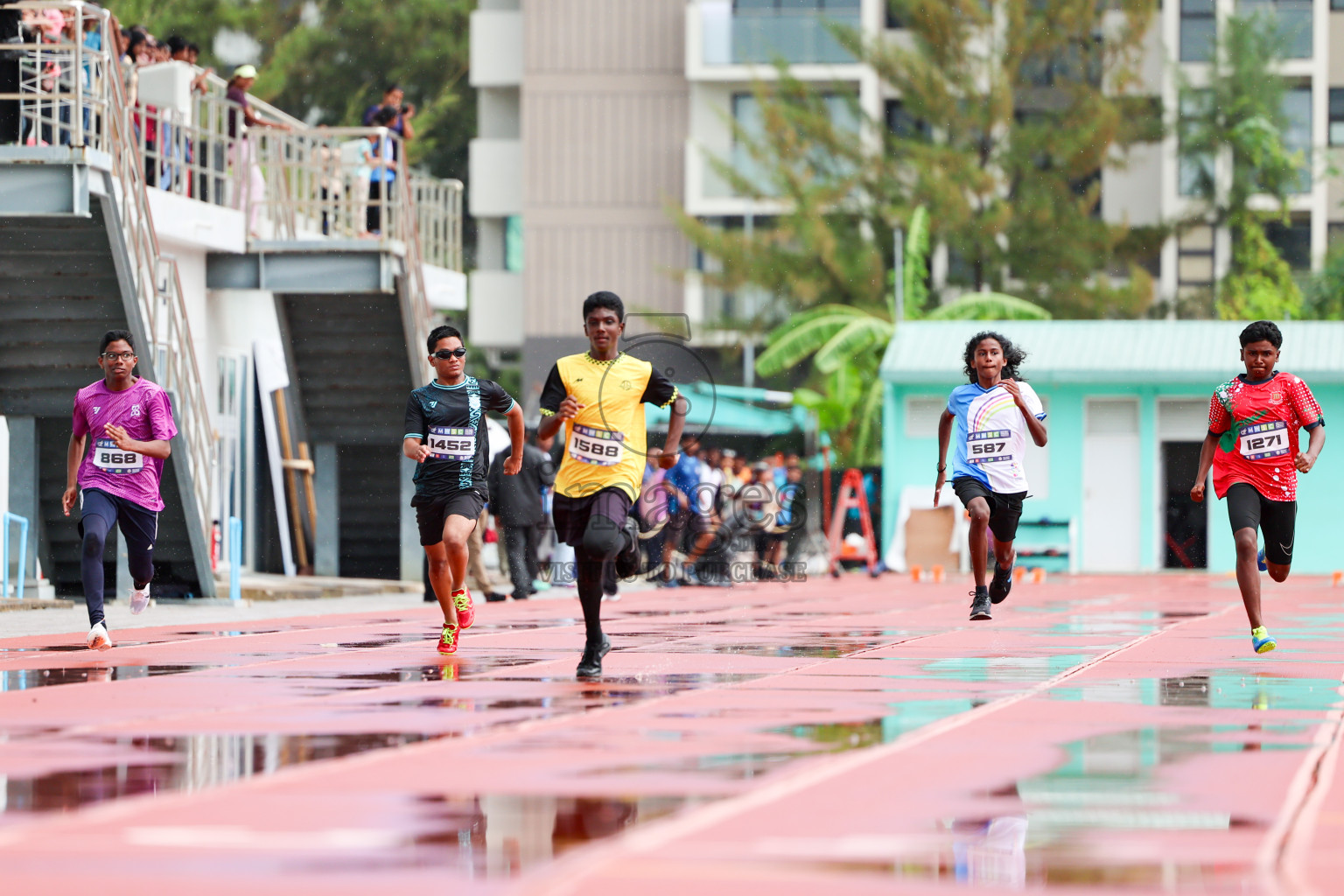 Day 1 of MWSC Interschool Athletics Championships 2024 held in Hulhumale Running Track, Hulhumale, Maldives on Saturday, 9th November 2024. 
Photos by: Ismail Thoriq, Hassan Simah / Images.mv