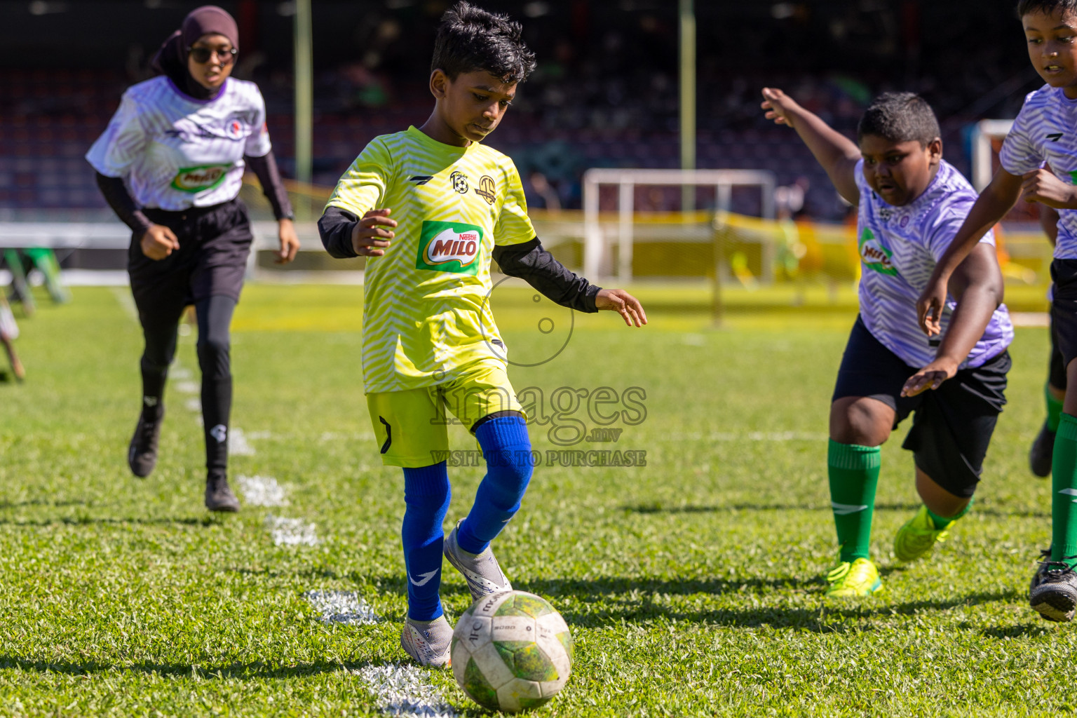 Day 1 of MILO Kids Football Fiesta was held at National Stadium in Male', Maldives on Friday, 23rd February 2024. 
Photos: Ismail Thoriq / images.mv