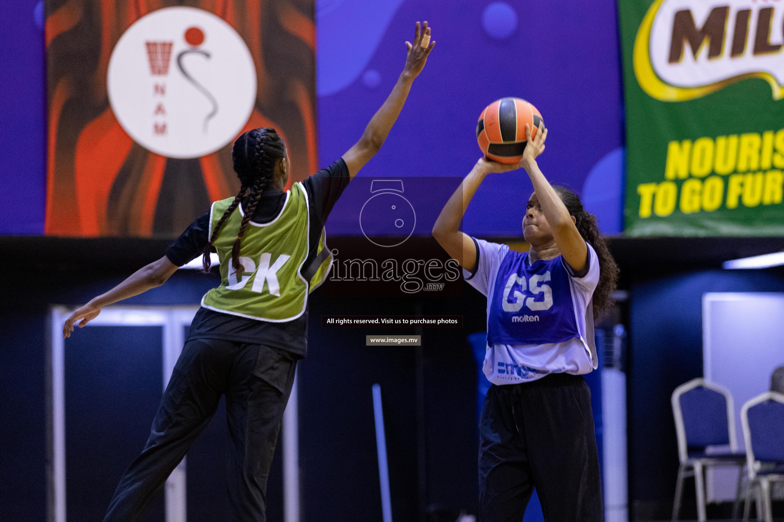 Youth United Sports Club vs Club Vyansa in the 2nd Division Final of Milo National Netball Tournament 2022 on 22nd July 2022 held in Social Center, Male', Maldives. Photographer: Shuu / images.mv