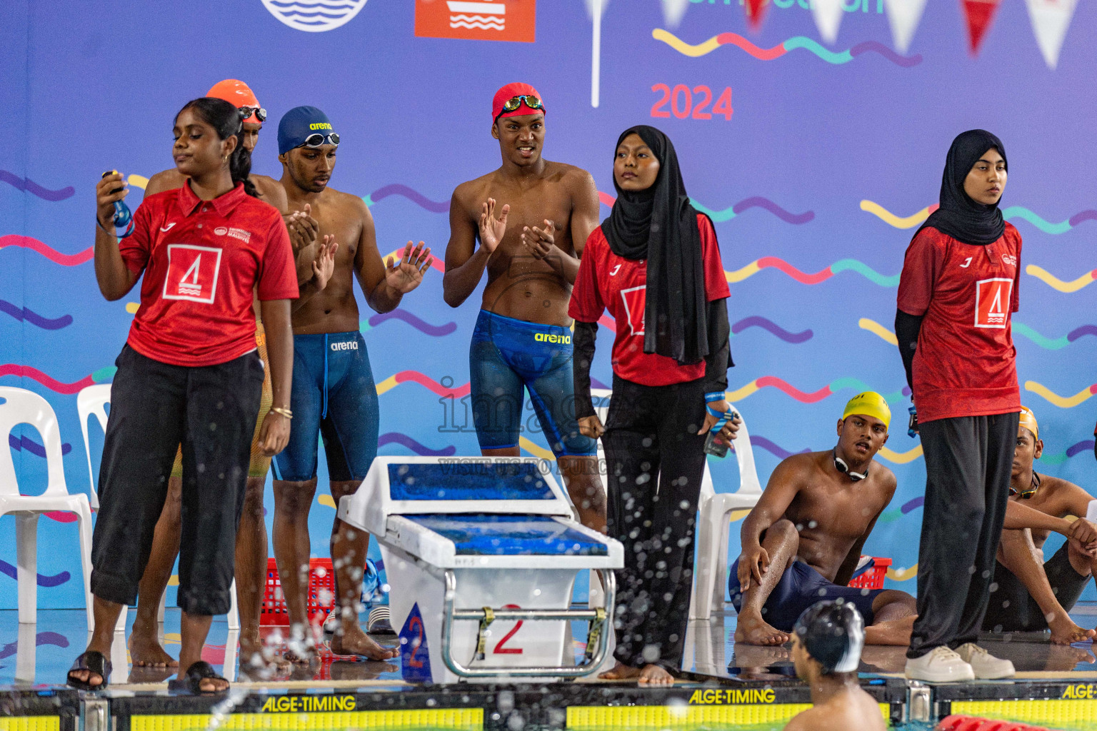 Day 3 of National Swimming Competition 2024 held in Hulhumale', Maldives on Sunday, 15th December 2024. Photos: Hassan Simah / images.mv