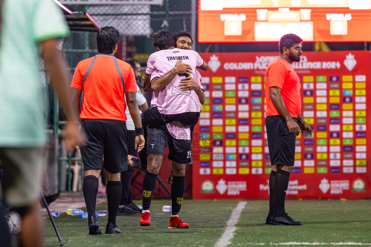 B Eydhafushi vs B Thulhaadhoo in Day 29 of Golden Futsal Challenge 2024 was held on Tuesday , 13th February 2024 in Hulhumale', Maldives Photos: Ismail Thoriq / images.mv