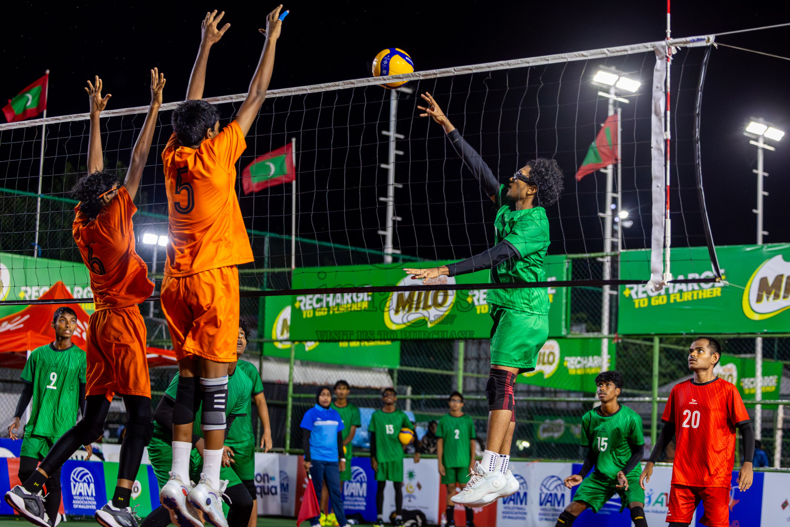 Sports Club Vision vs Sports Club Dhirun in the Bronze Match of Milo National Junior Volleyball Championship 2025 Men's Division was held on Saturday, 29th November 2025 at Ekuveni Turf Court Male', Maldives. Photos: Nausham Waheed / images.mv