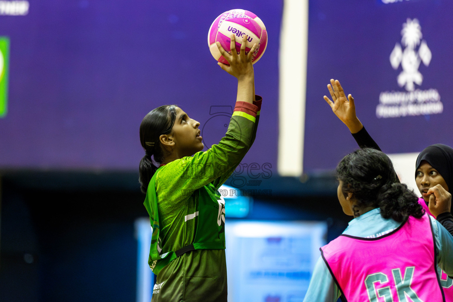 Fionti SC vs Young Netters A in Day 6  of 3rd Netball Junior Championship, held at Social Center on Friday 24th January 2025 . Photos: Shuu Abdul Sattar / images.mv