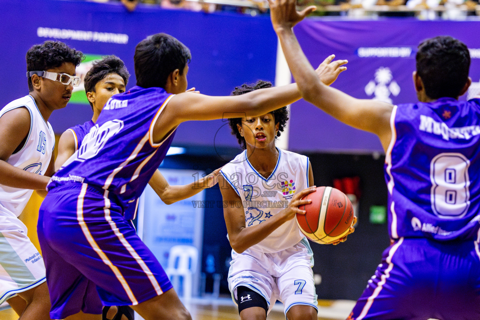 Ghiyasuddin International School vs Finland International School in day 28 of Junior Basketball Championship 2024 was held in Social Center, Male', Maldives on Thursday, 12th December 2024. Photos: Nausham Waheed / images.mv