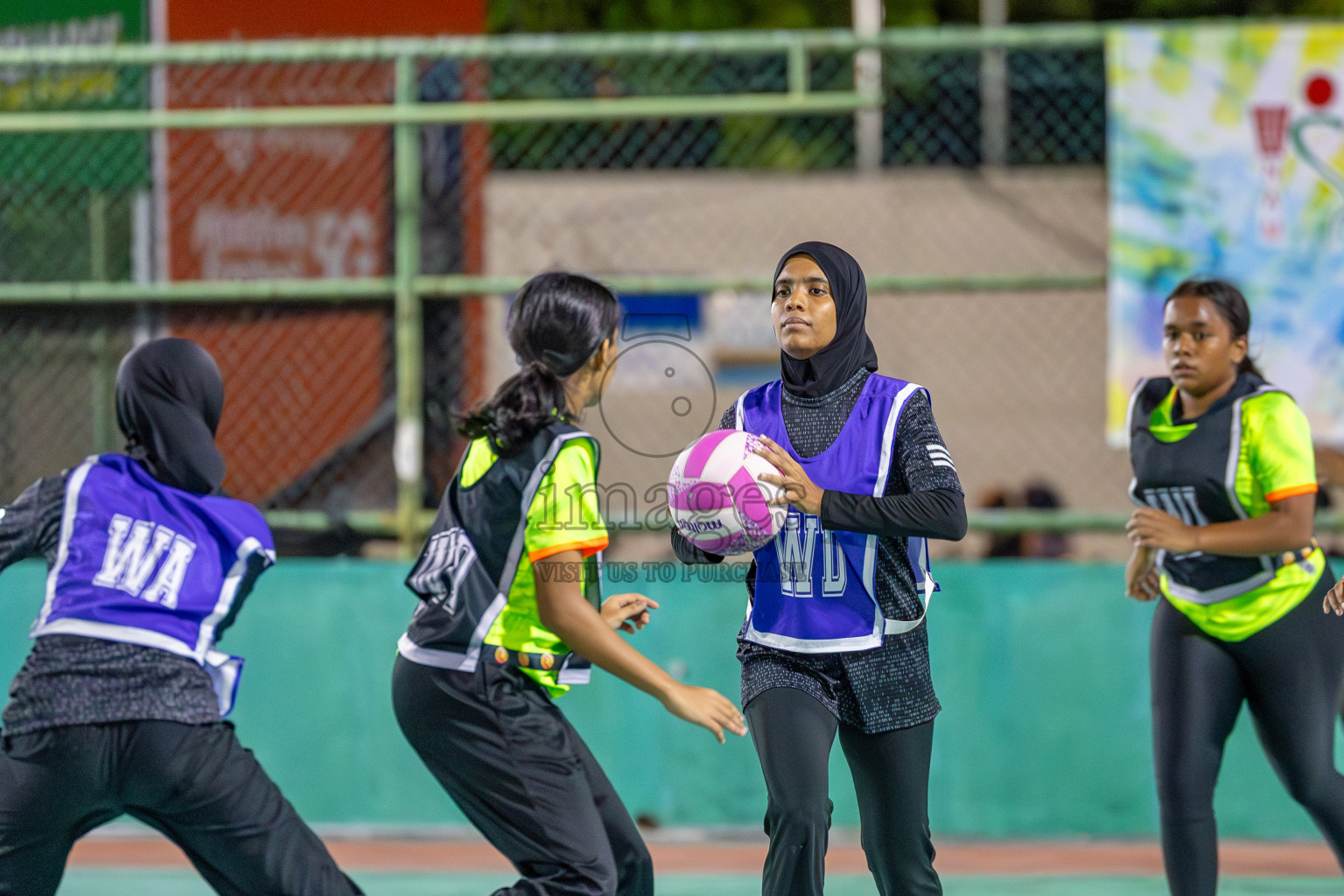 Sports Club Shining Star vs Sports Club Shining Skylark in Division 1 of National Netball Tournament 2025 held in Ekuveni Netball Court at Male', Maldives on Friday, 23rd May 2025. Photos: Mohamed Mahfooz Moosa / images.mv