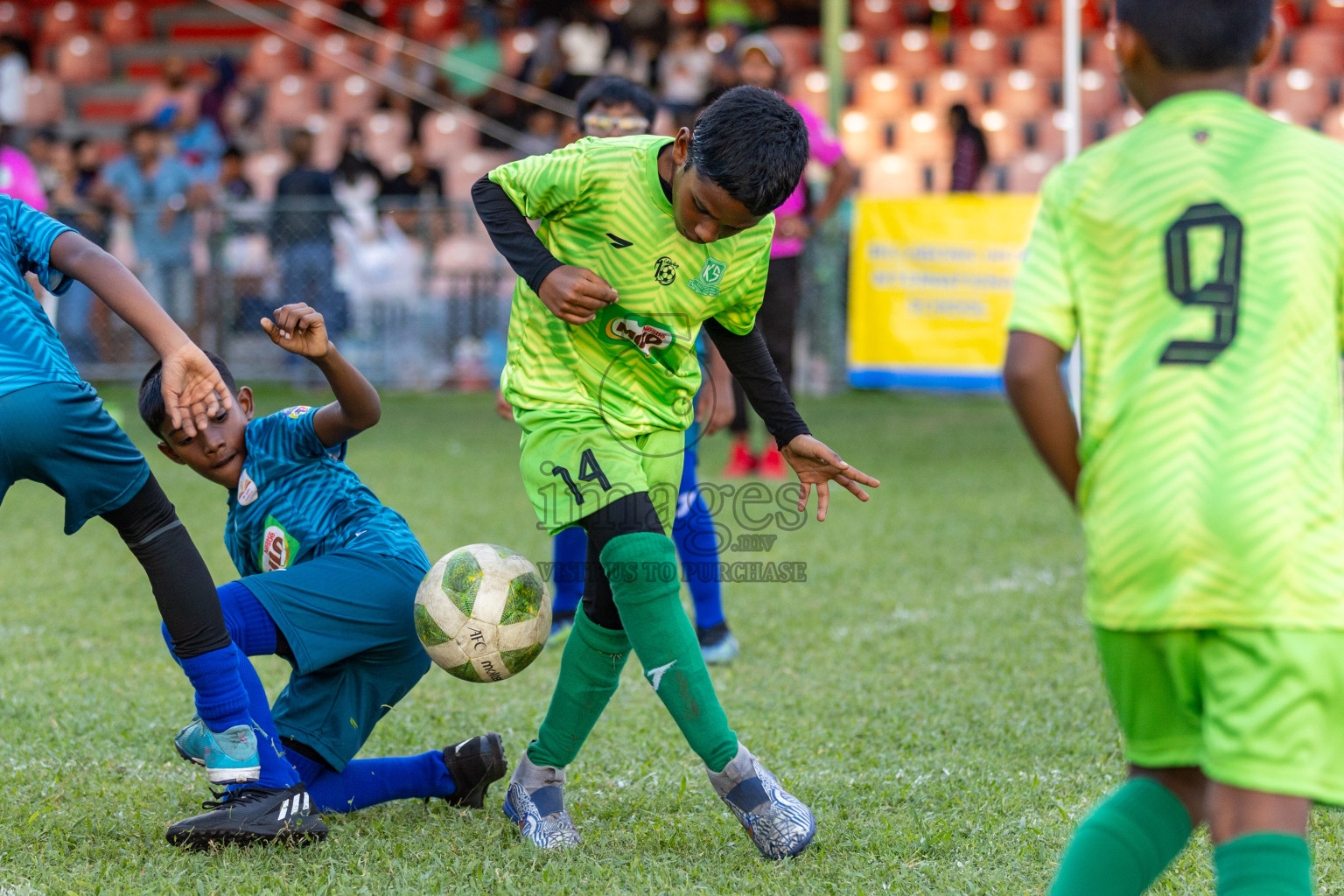 Day 1 of MILO Kids Football Fiesta was held at National Stadium in Male', Maldives on Friday, 23rd February 2024. Photos: Hassan Simah / images.mv