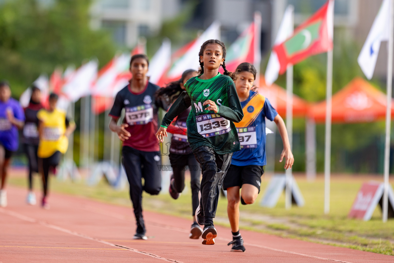 Day 3 of MWSC Interschool Athletics Championships 2024 held in Hulhumale Running Track, Hulhumale, Maldives on Monday, 11th November 2024. 
Photos by: Hassan Simah / Images.mv