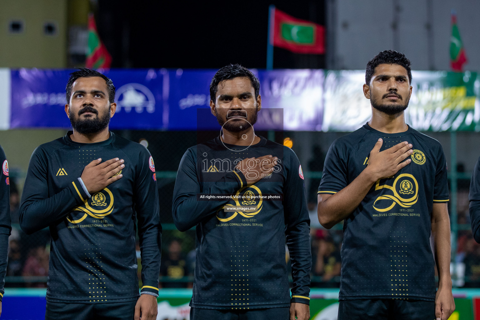 Prison Club vs MACL in the Quarter Finals of Club Maldives 2021 held at Hulhumale;, on 12th December 2021 Photos: Ismail Thoriq / images.mv