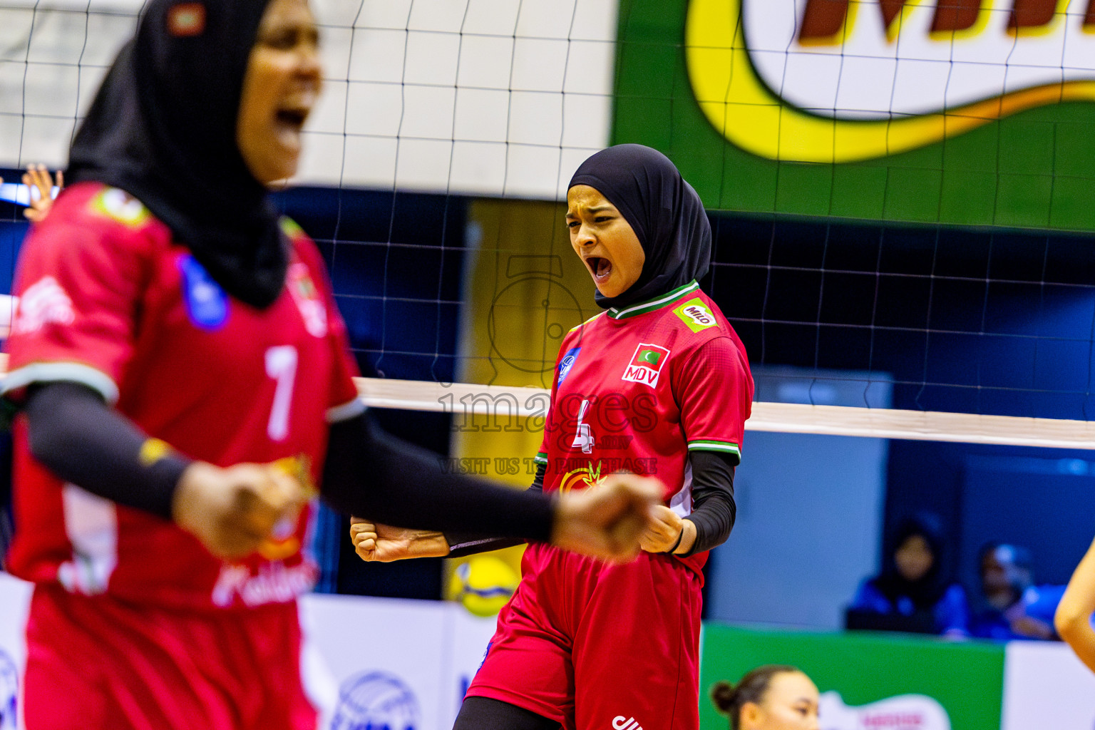 Final of CAVA Woman's Volleyball Challenge Cup 2024 was held in Social Center, Male', Maldives on Wednesday, 11th September 2024. Photos: Nausham Waheed / images.mv