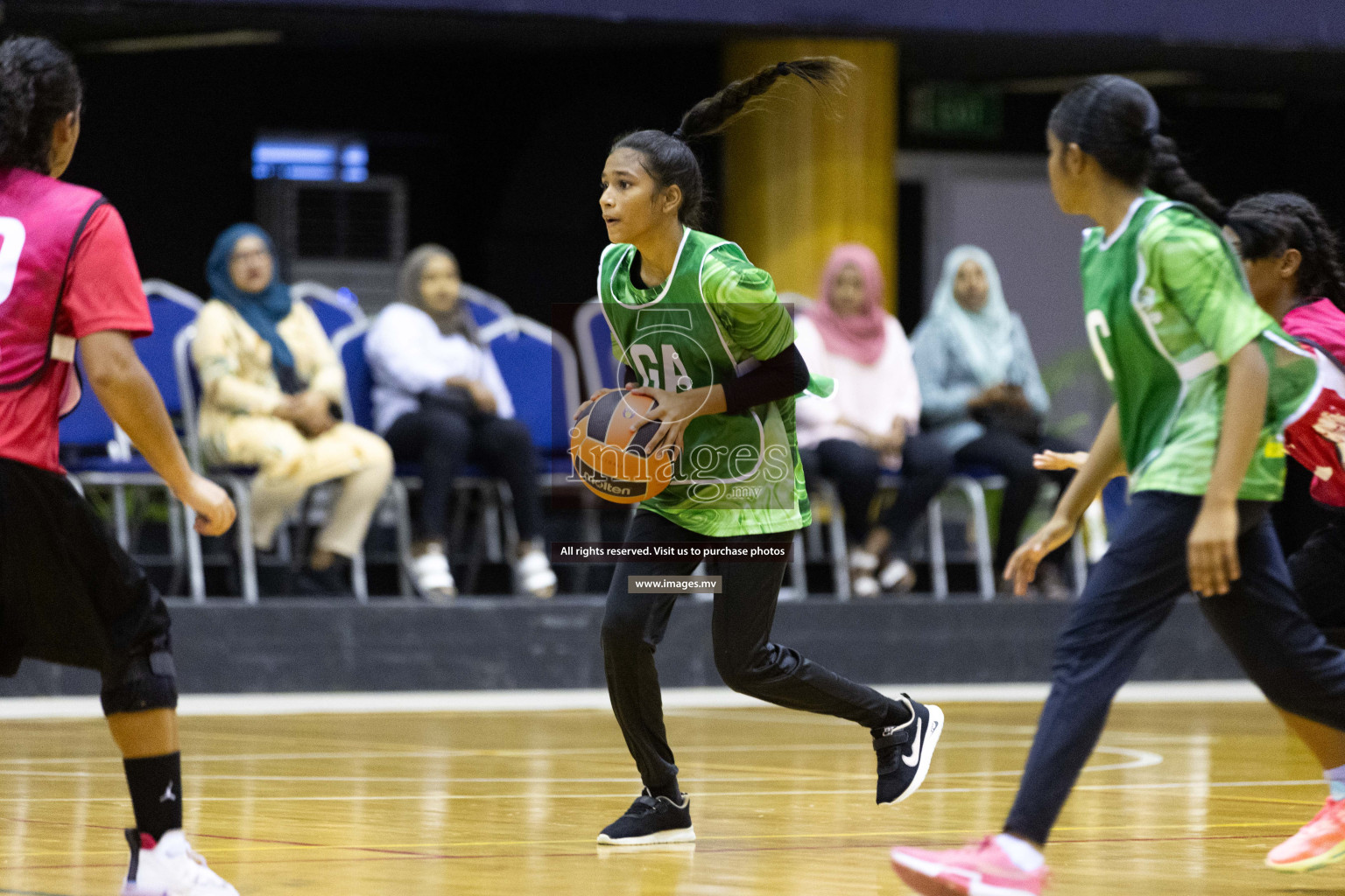 Day 10 of 24th Interschool Netball Tournament 2023 was held in Social Center, Male', Maldives on 5th November 2023. Photos: Nausham Waheed / images.mv