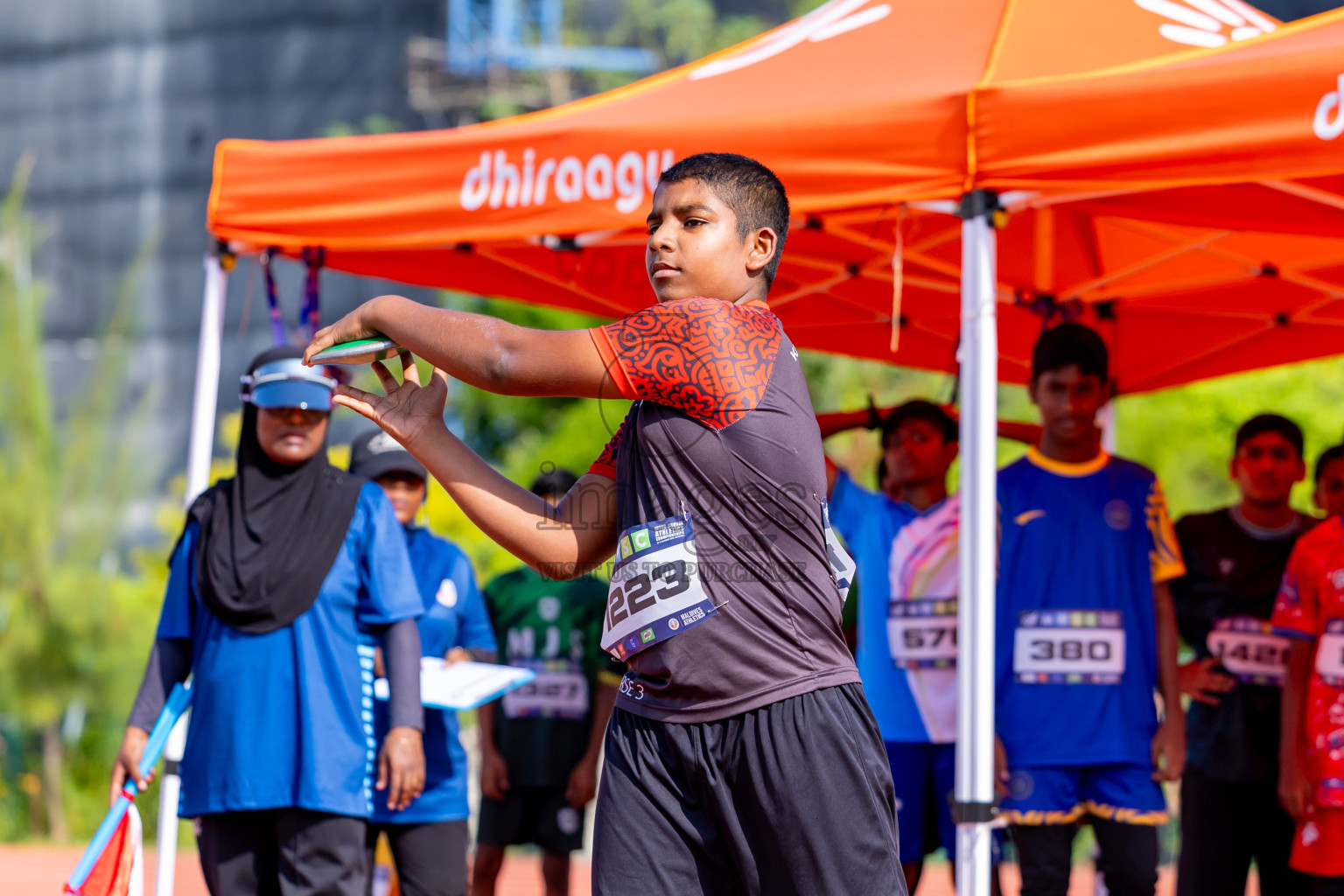 Day 4 of MWSC Interschool Athletics Championships 2024 held in Hulhumale Running Track, Hulhumale, Maldives on Tuesday, 12th November 2024. Photos by: Nausham Waheed / Images.mv