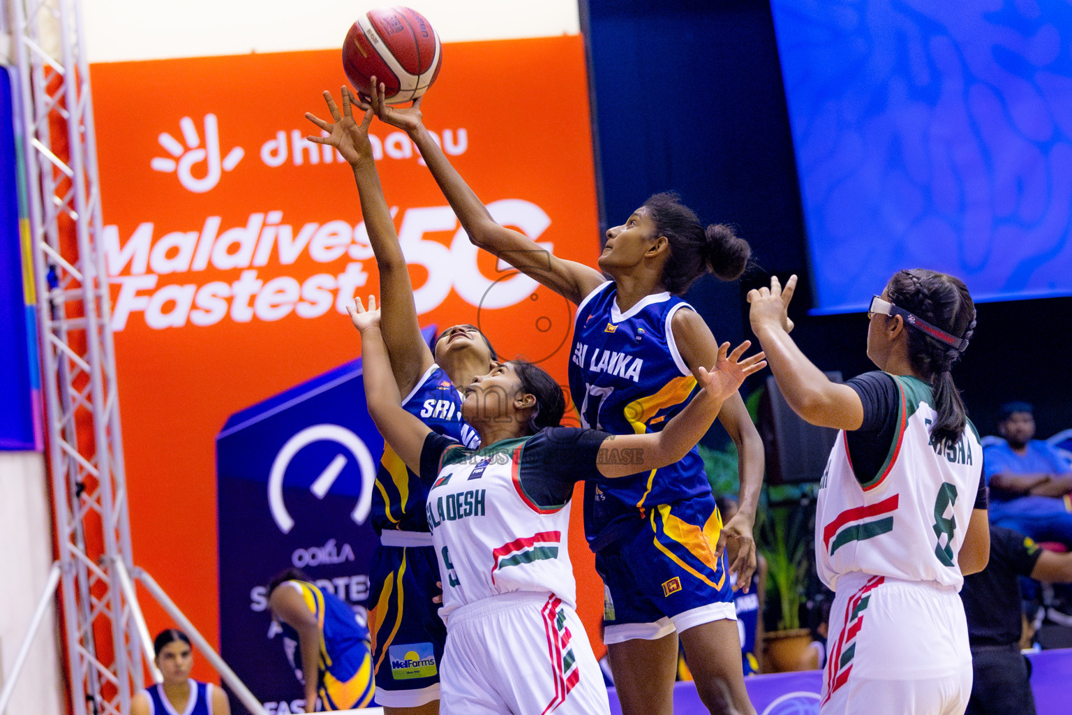 Sri Lanka vs India in Day 3 of Under 16 Woman's Asian Cup SABA Qualifiers 2025 was held in Social Center, Male', Maldives on Saturday, 14th June 2025. Photos: Nausham Waheed / images.mv