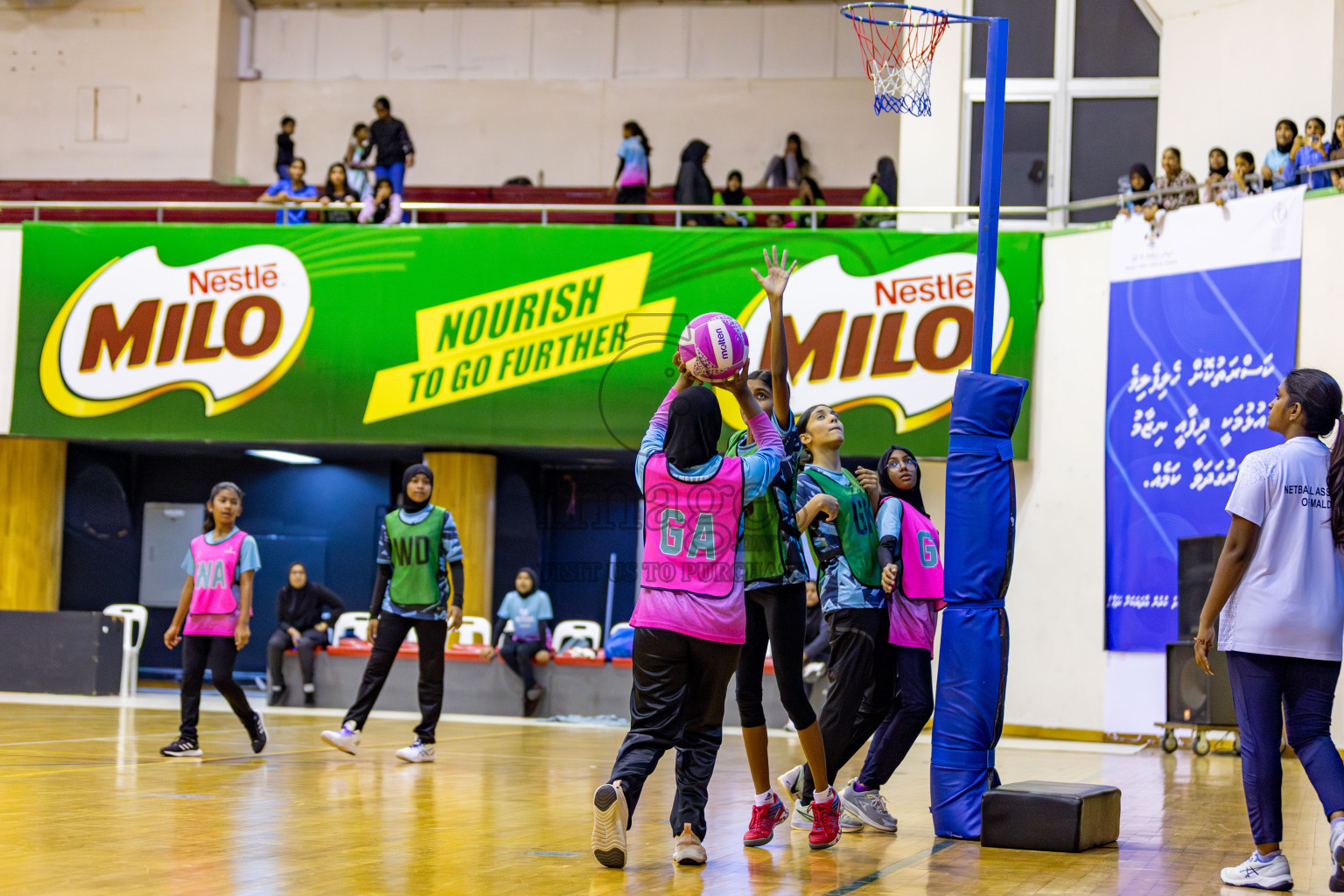 High Flyers vs Netkids B in Day 3 of 3rd Netball Junior Championship, held at Social Center on Tuesday, 21st January 2025 . 
Photos: Hassan Simah / images.mv