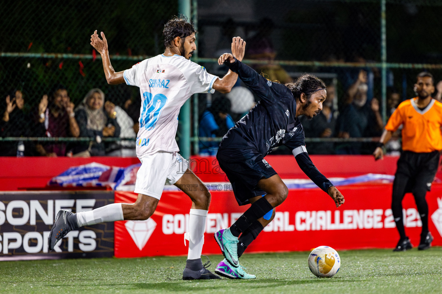 AA Thoddoo vs AA Ukulhas in Day 11 of Golden Futsal Challenge 2025 was held on Wednesday, 15th January 2025, in Hulhumale', Maldives Photos: Nausham Waheed / images.mv