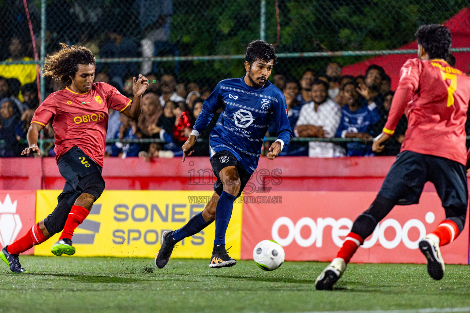 K Gaafaru vs Dh Kudahuvadhoo in Quarter Finals of Golden Futsal Challenge 2024 which was held on Friday, 1st March 2024, in Hulhumale', Maldives Photos: Nausham Waheed / images.mv