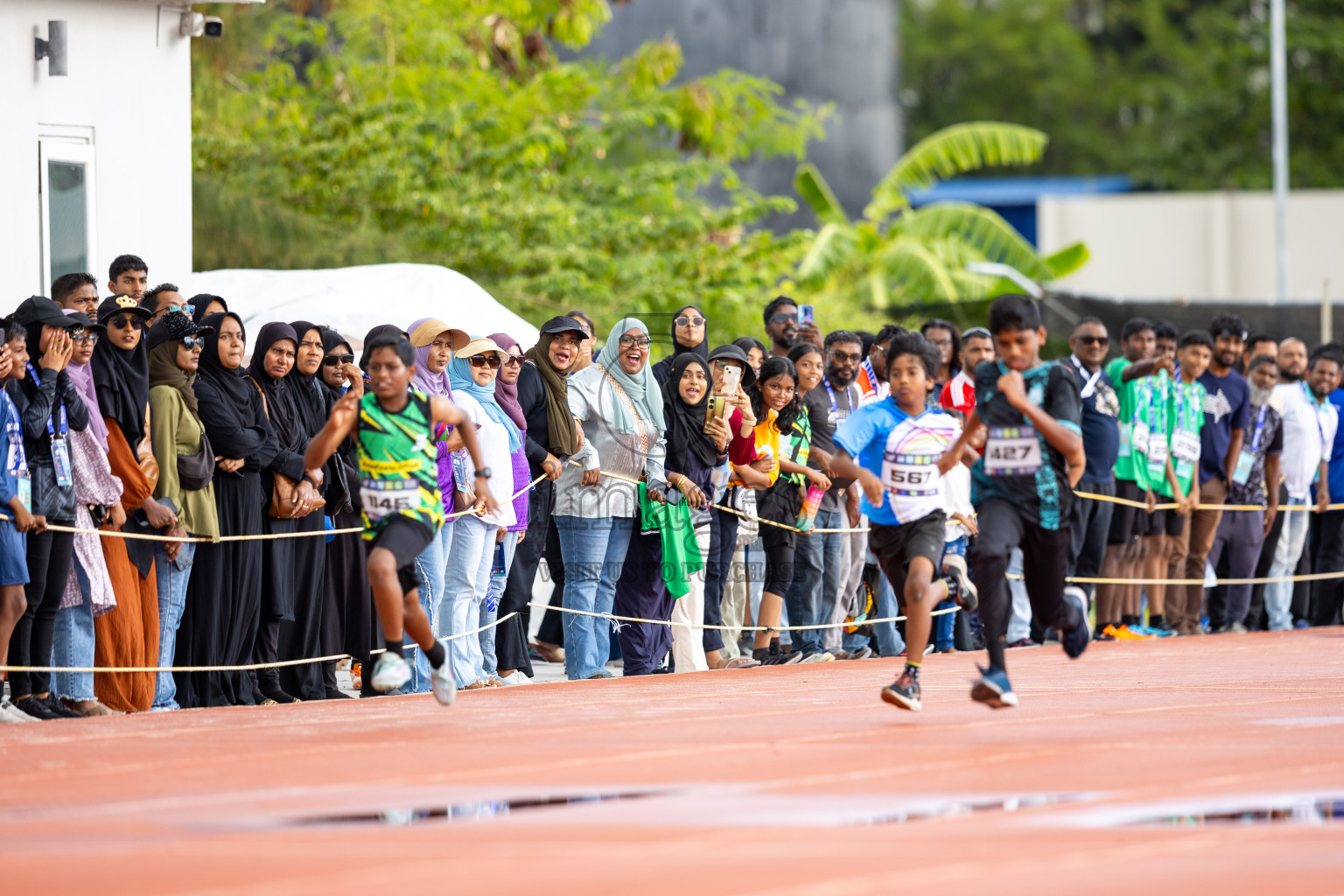 Day 1 of MWSC Interschool Athletics Championships 2024 held in Hulhumale Running Track, Hulhumale, Maldives on Saturday, 9th November 2024. 
Photos by: Ismail Thoriq / images.mv