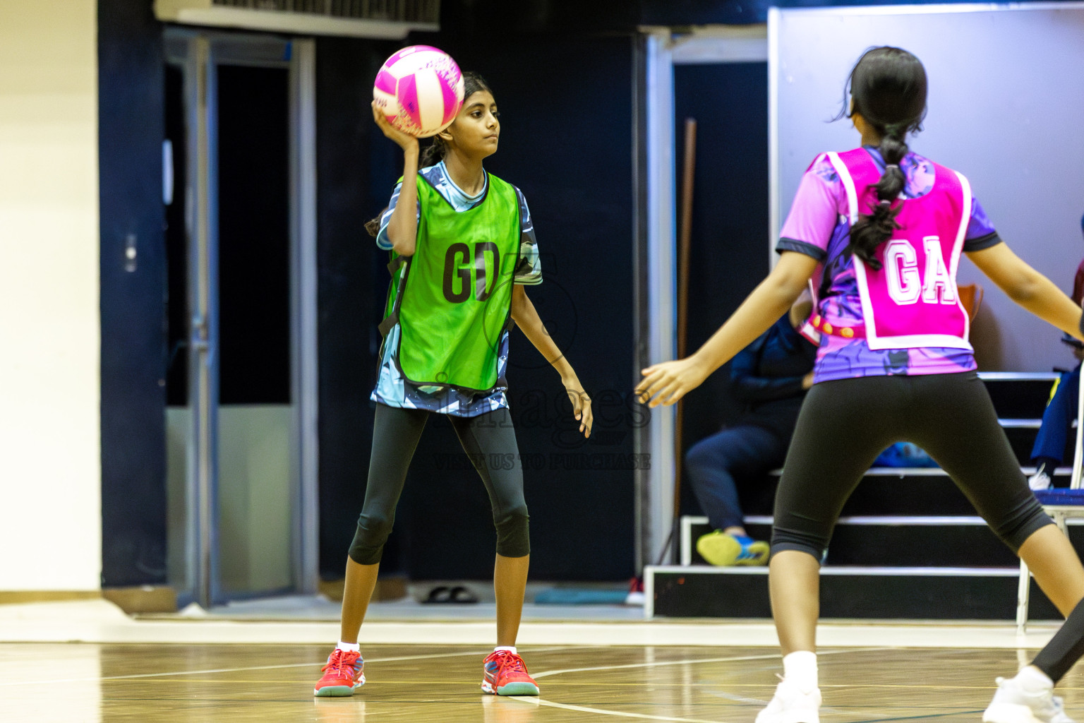 High Fluers vsN Sports Academy in Day 5 of 3rd Netball Junior Championship, held at Social Center on Thursday 23rd January 2025 . Photos: Shuu Abdul Sattar / images.mv