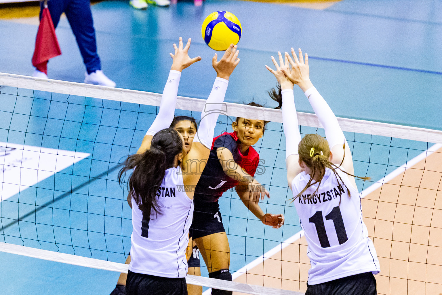 Kyrgyzstan vs Sri Lanka in Final of CAVA U20 Woman's Volleyball Championship 2024 was held in Social Center, Male', Maldives on 23rd July 2024. Photos: Nausham Waheed / images.mv