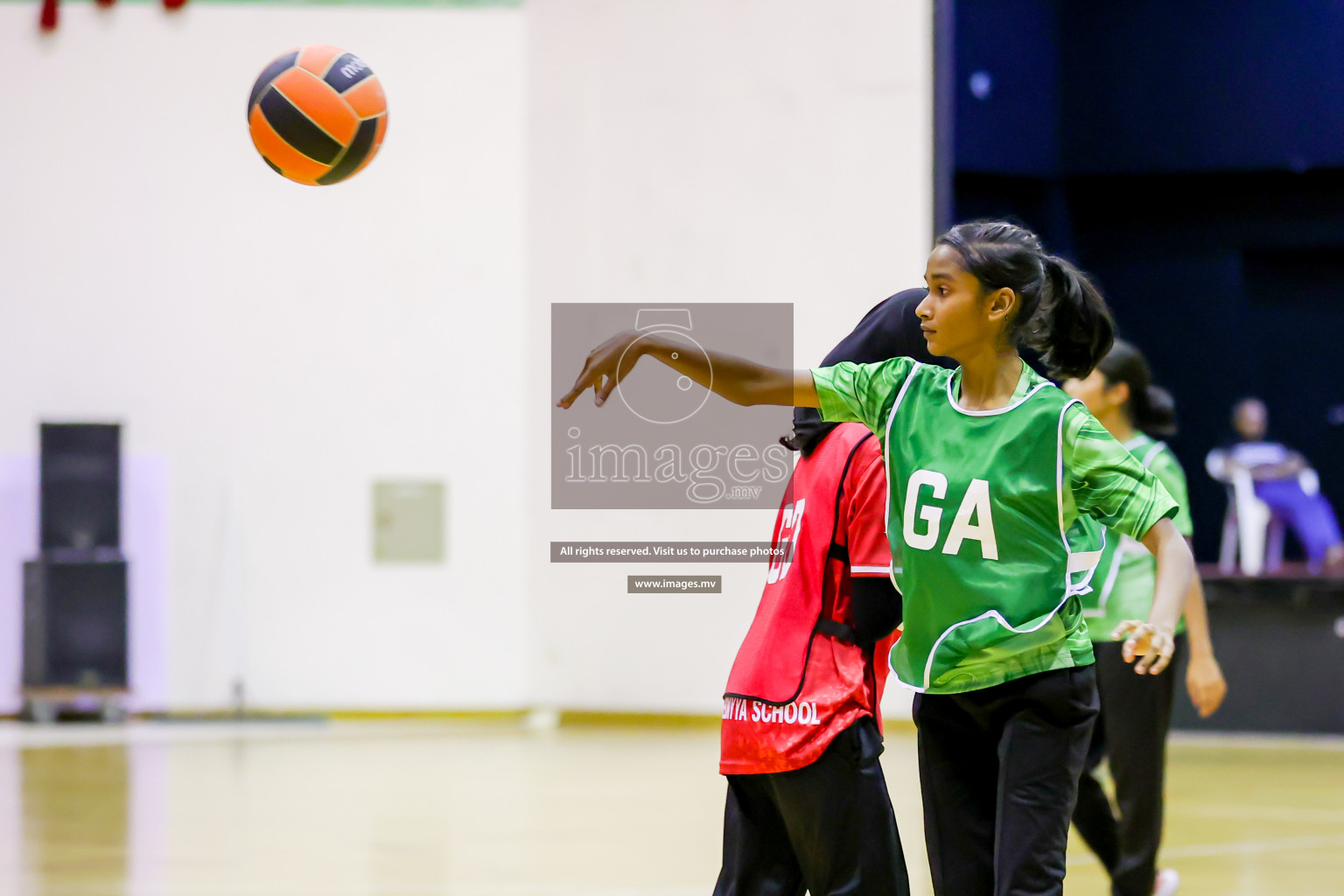 Day 9 of 24th Interschool Netball Tournament 2023 was held in Social Center, Male', Maldives on 4th November 2023. Photos: Hassan Simah / images.mv