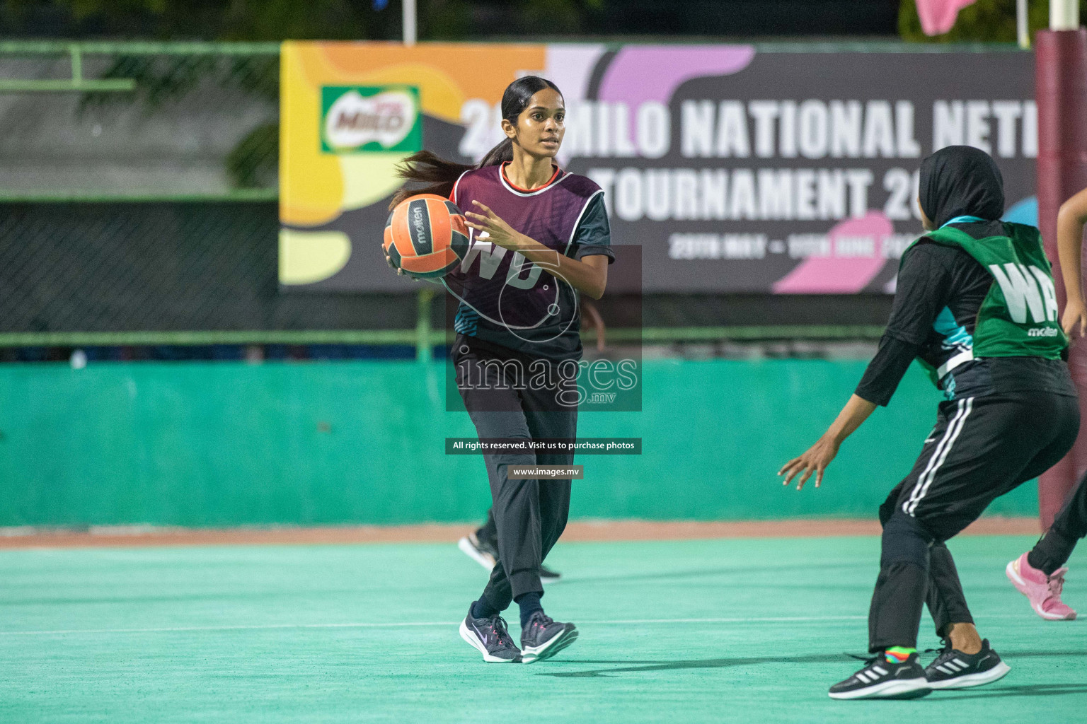 Day 2 of 20th Milo National Netball Tournament 2023, held in Synthetic Netball Court, Male', Maldives on 30th May 2023 Photos: Nausham Waheed/ Images.mv