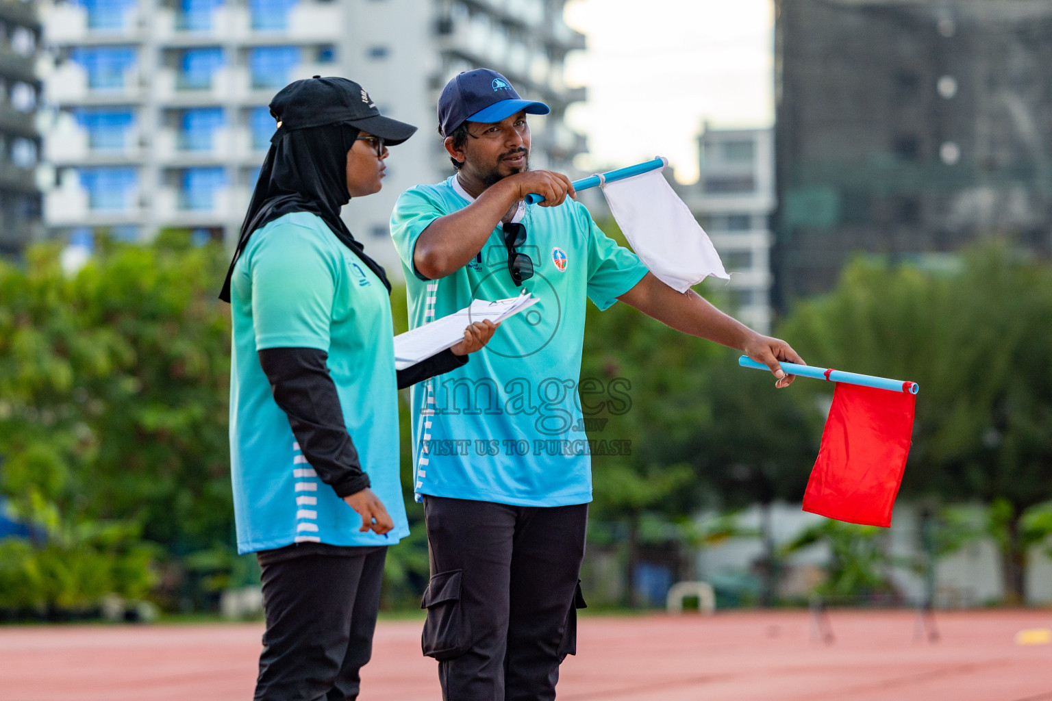 Day 1 of MWSC Interschool Athletics Championships 2024 held in Hulhumale Running Track, Hulhumale, Maldives on Saturday, 9th November 2024. 
Photos by: Hassan Simah / Images.mv