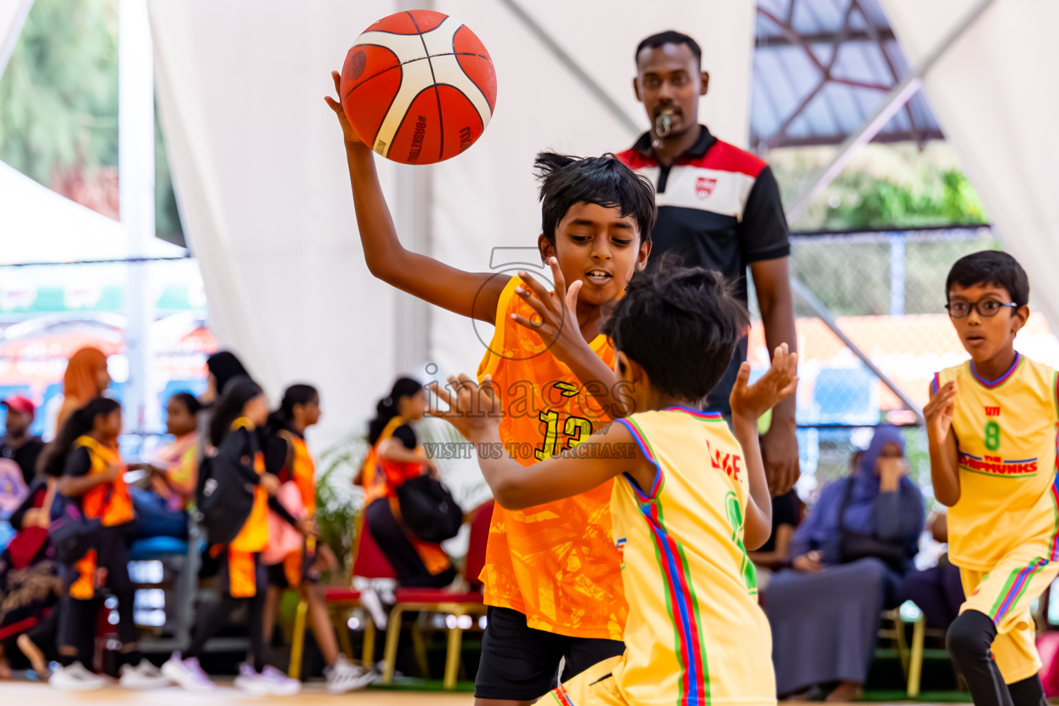 Day 3 of Milo 5 x 5 Junior Challenge 2025 - Basketball tournament held in Basketball Training Center, Male', Maldives on Saturday, 11th October 2025. Photos by: Nausham Waheed, Hassan Simah / Images.mv