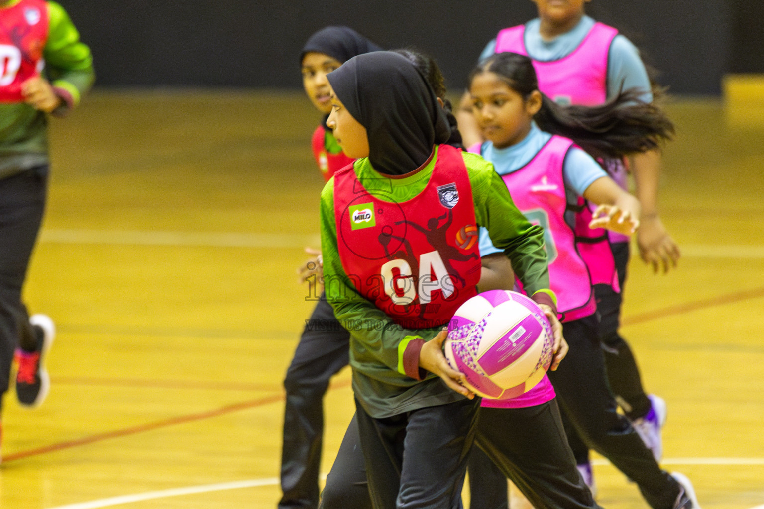 Fionti SC vs Netgen A in Day 6  of 3rd Netball Junior Championship, held at Social Center on Friday 24th January 2025 . Photos: Shuu Abdul Sattar / images.mv